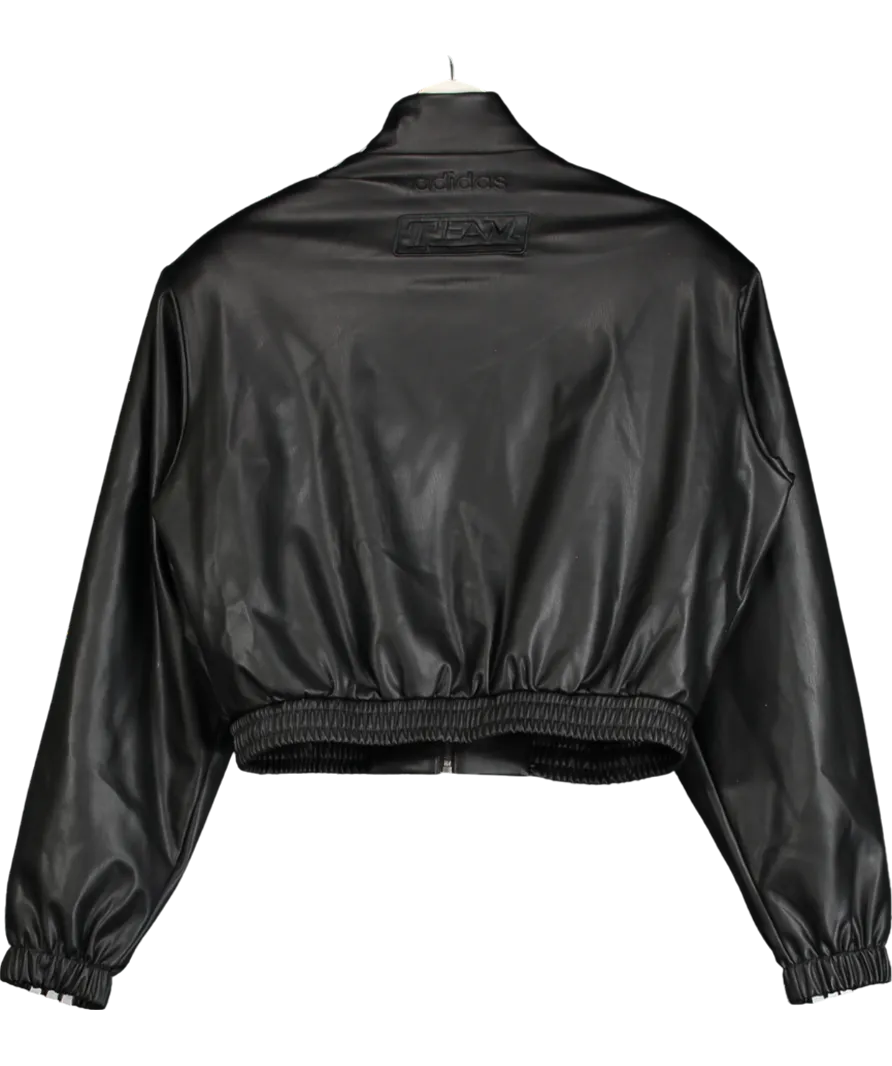adidas Black Adilenium Season 2 Biker Faux Leather Jacket UK S