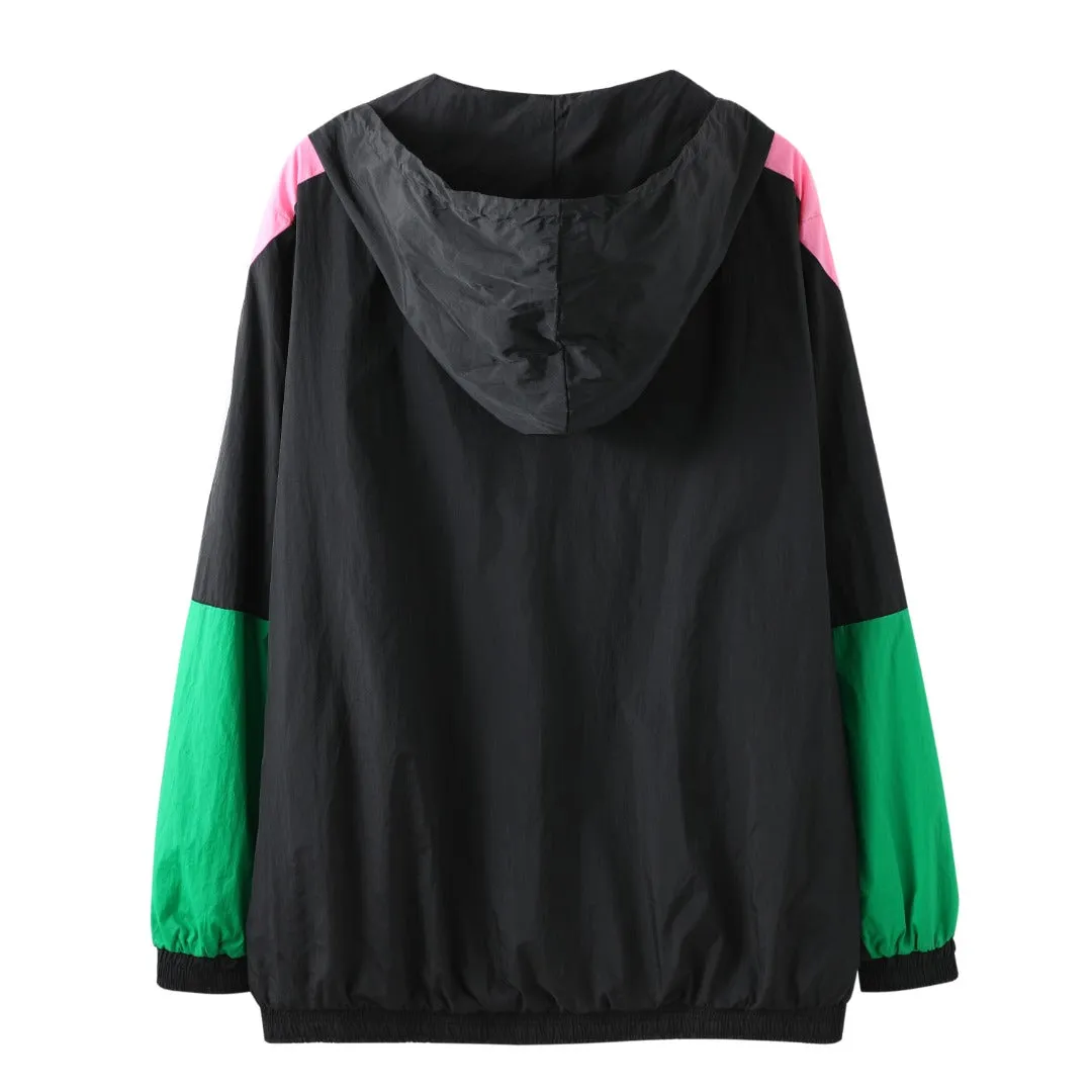 AKA Black Half Zip Windbreaker Jacket Read Description