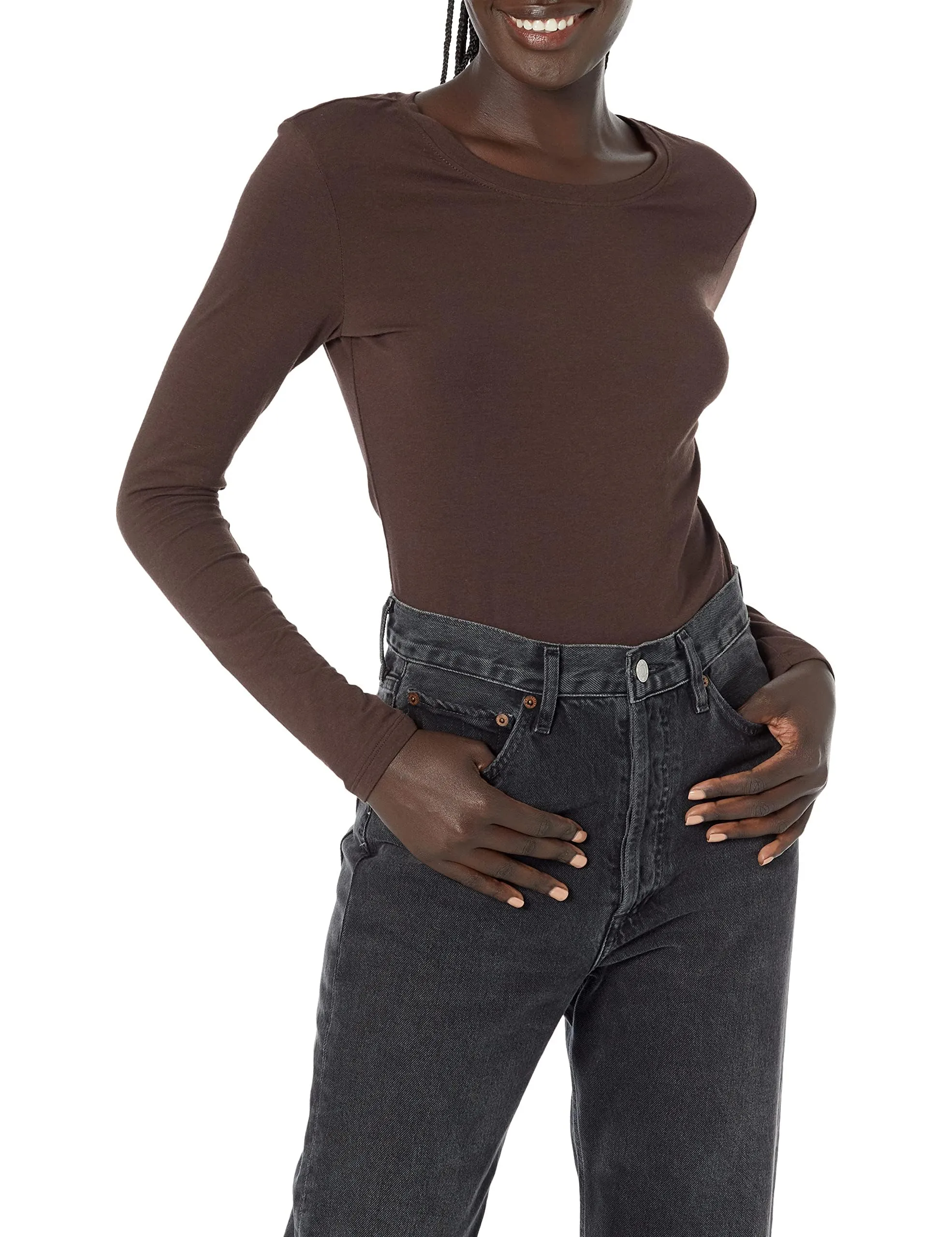 Amazon Essentials Women's Classic-Fit Long-Sleeve Crewneck T-Shirt (Available in Plus Size)