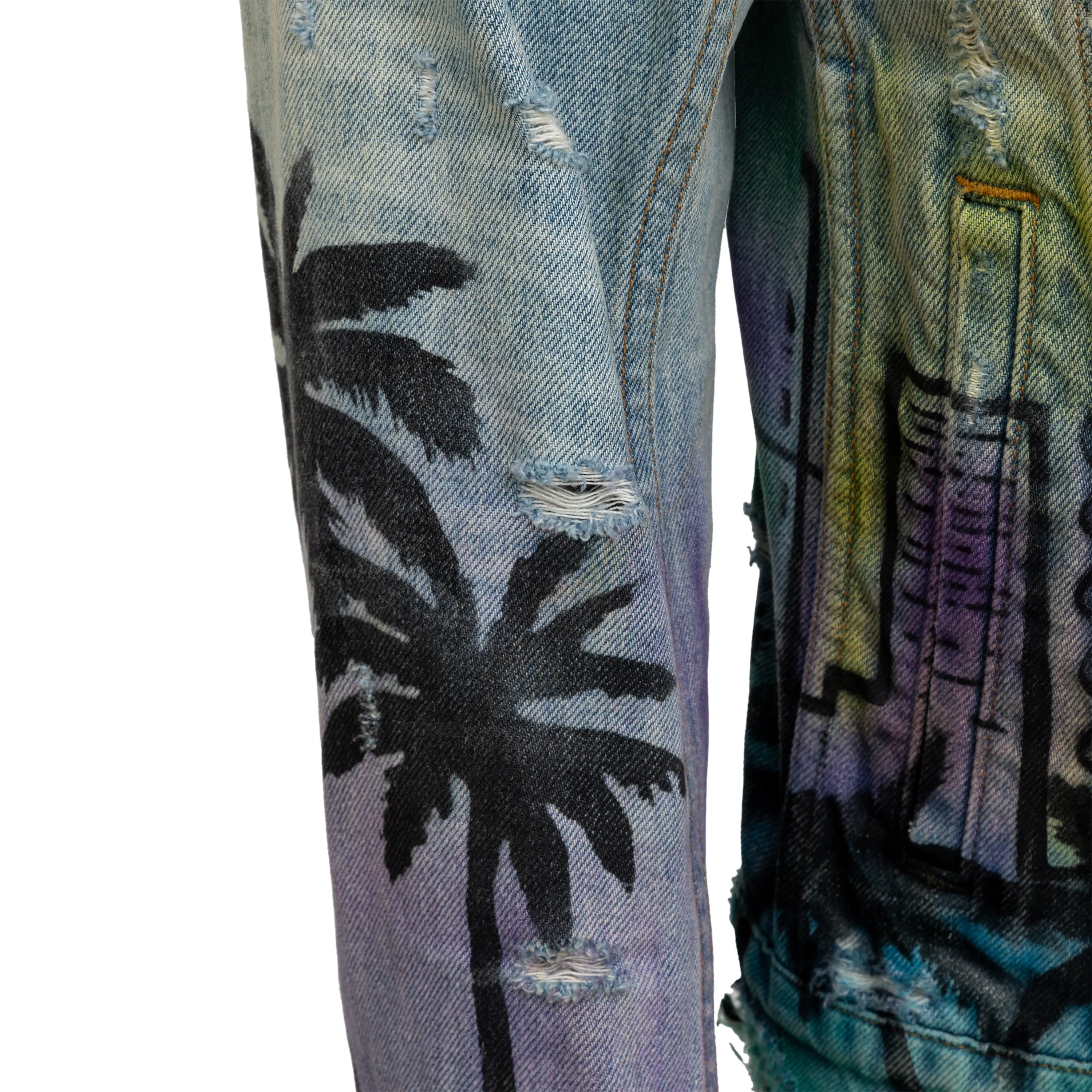 Amiri Distressed 'Hollywood' Denim Jacket - '10s