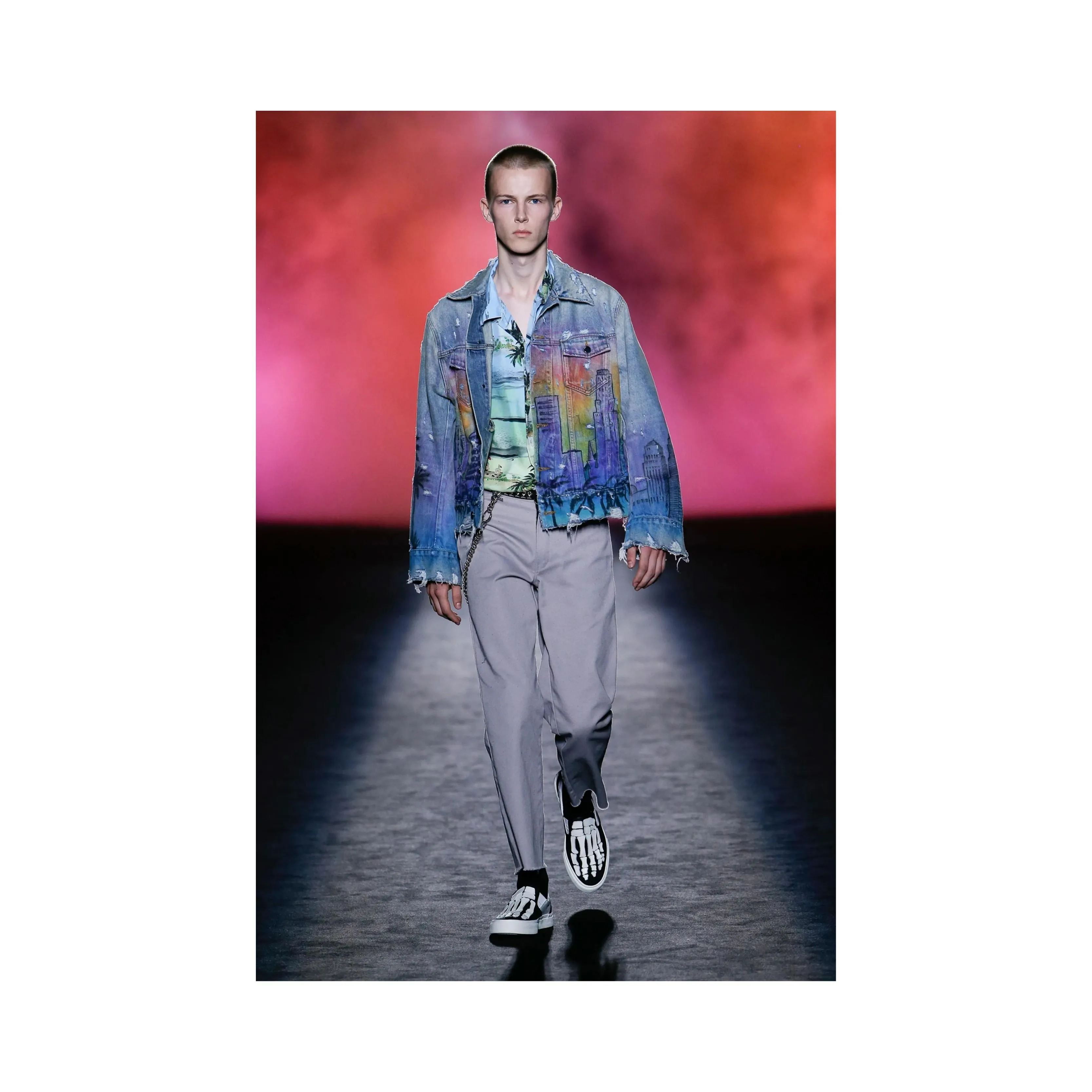 Amiri Distressed 'Hollywood' Denim Jacket - '10s