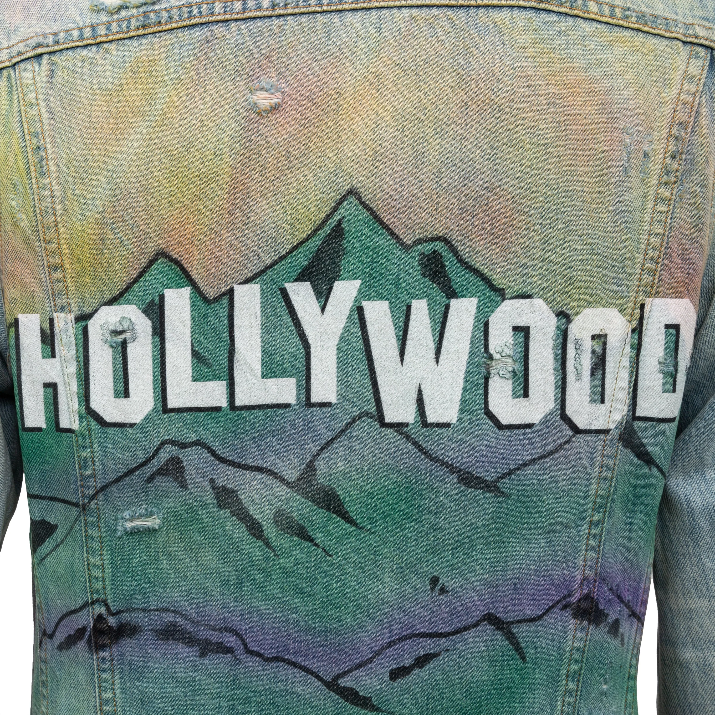 Amiri Distressed 'Hollywood' Denim Jacket - '10s