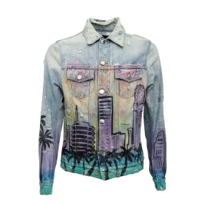Amiri Distressed 'Hollywood' Denim Jacket - '10s