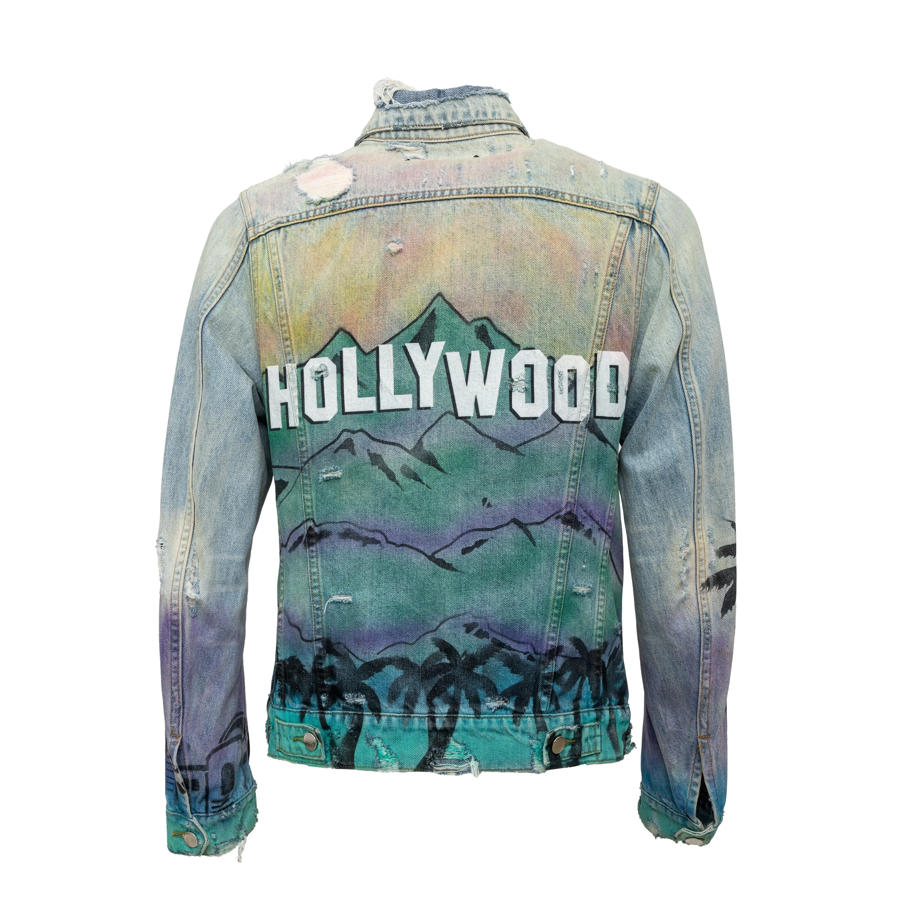 Amiri Distressed 'Hollywood' Denim Jacket - '10s