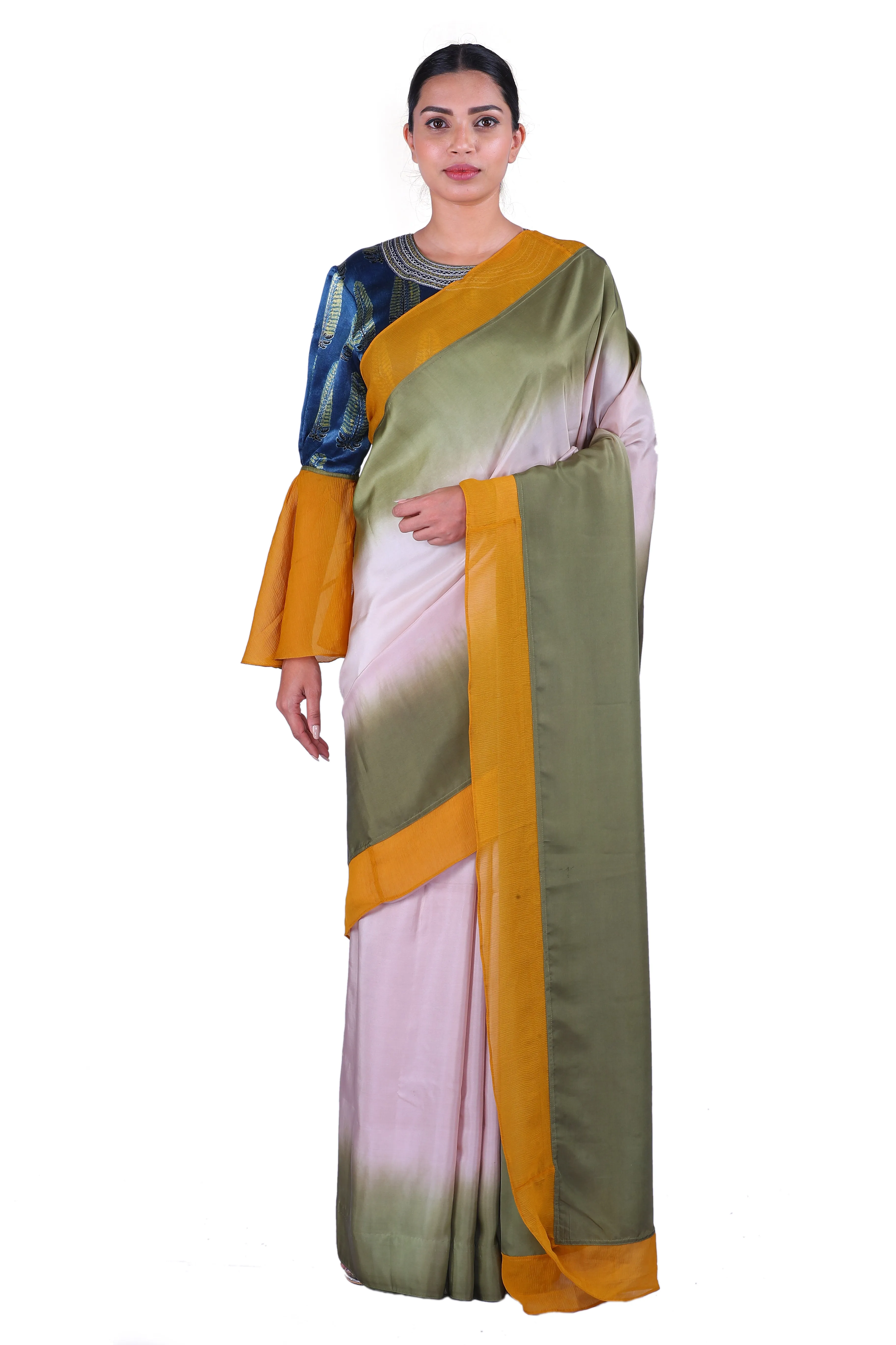 Beige silk Saree