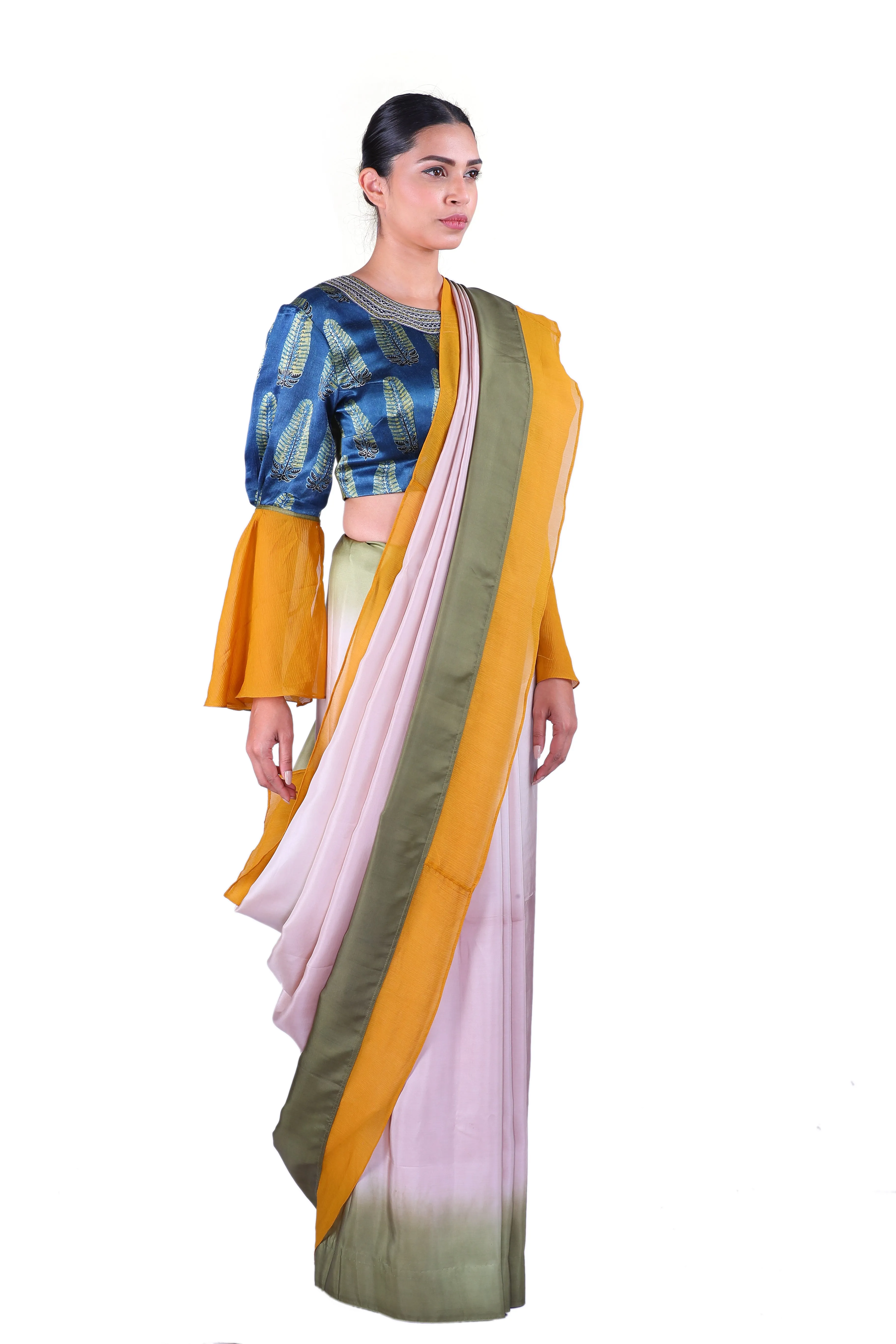 Beige silk Saree