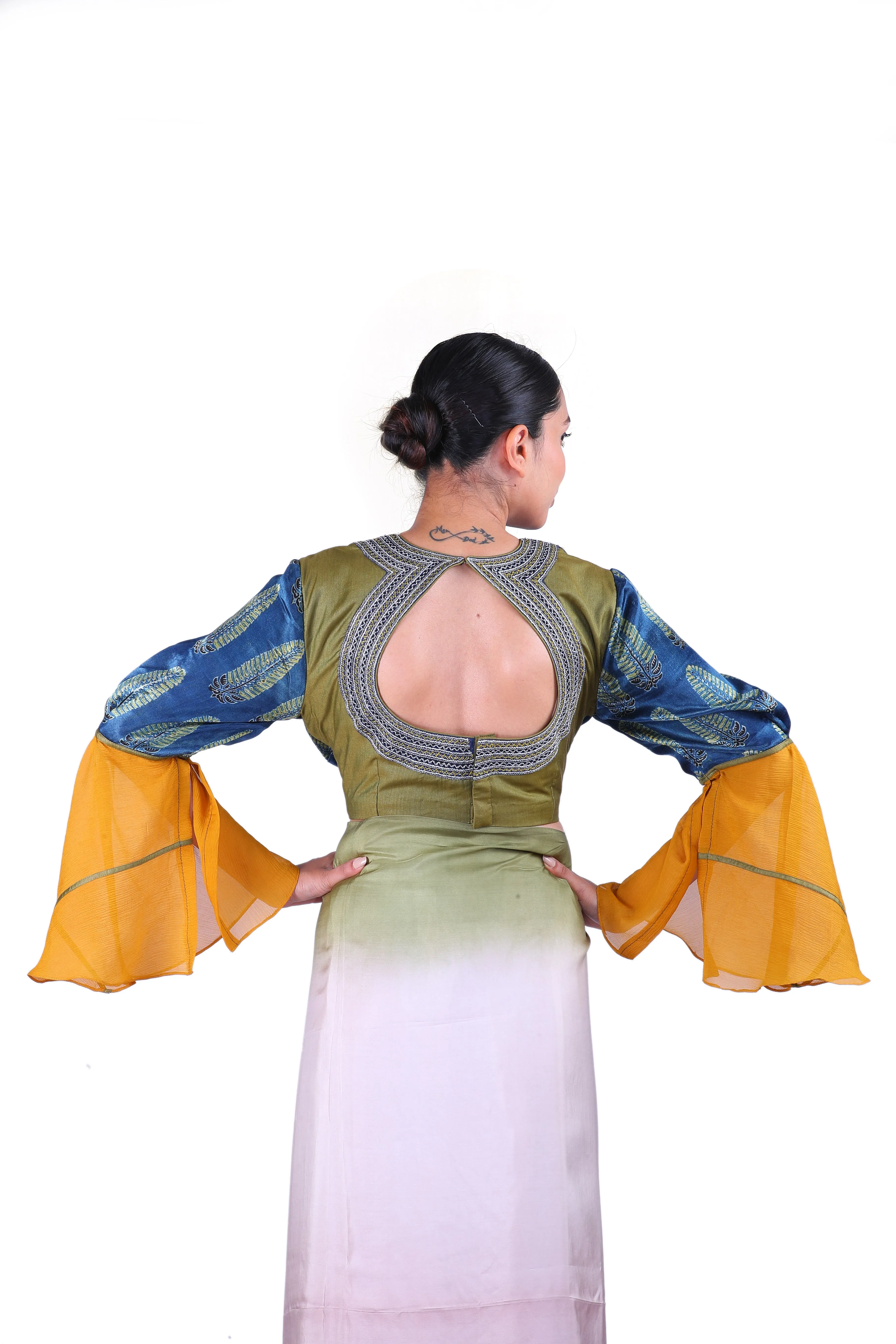 Beige silk Saree