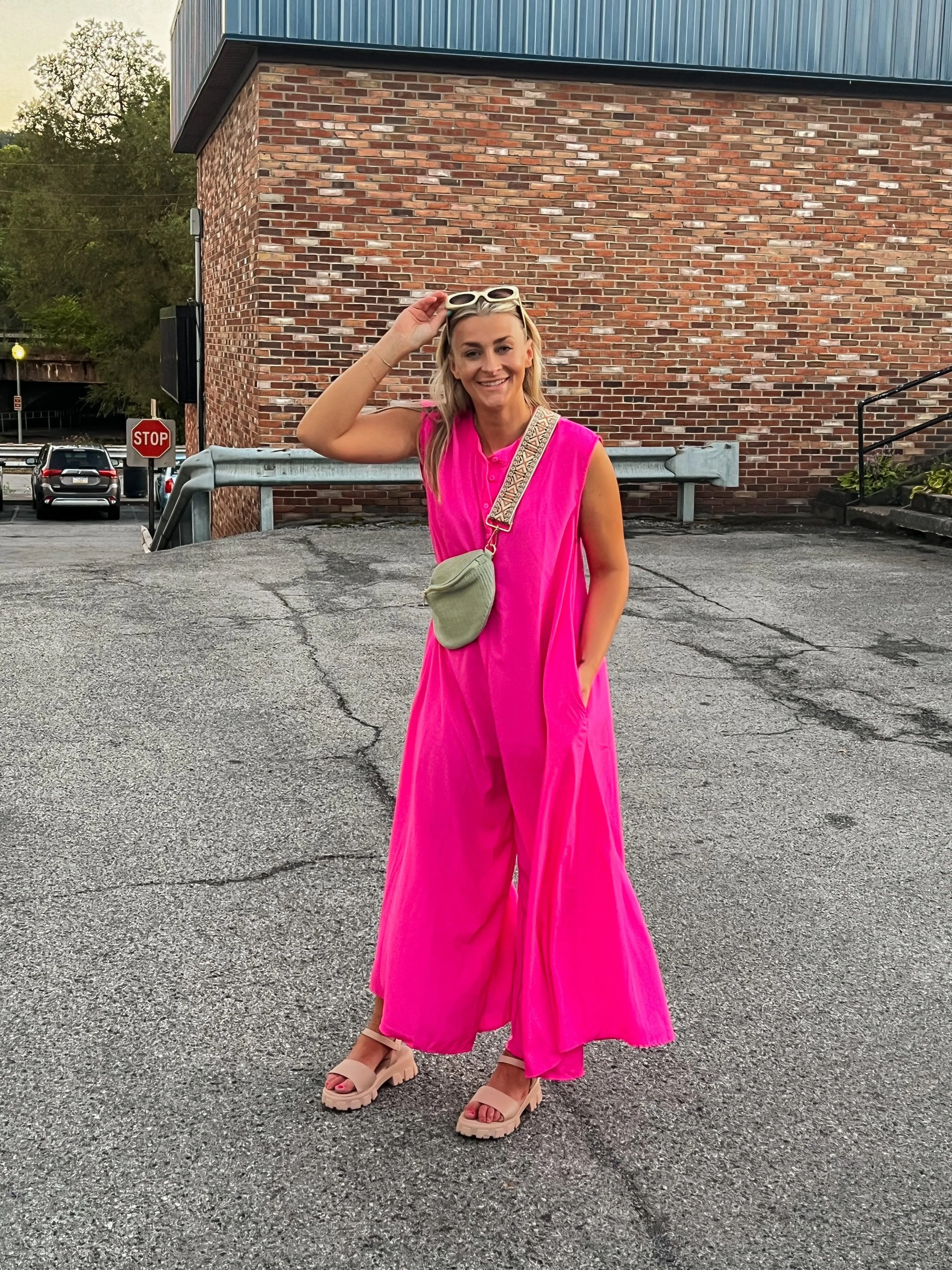 Bold Barbie Wide Leg Jumpsuit