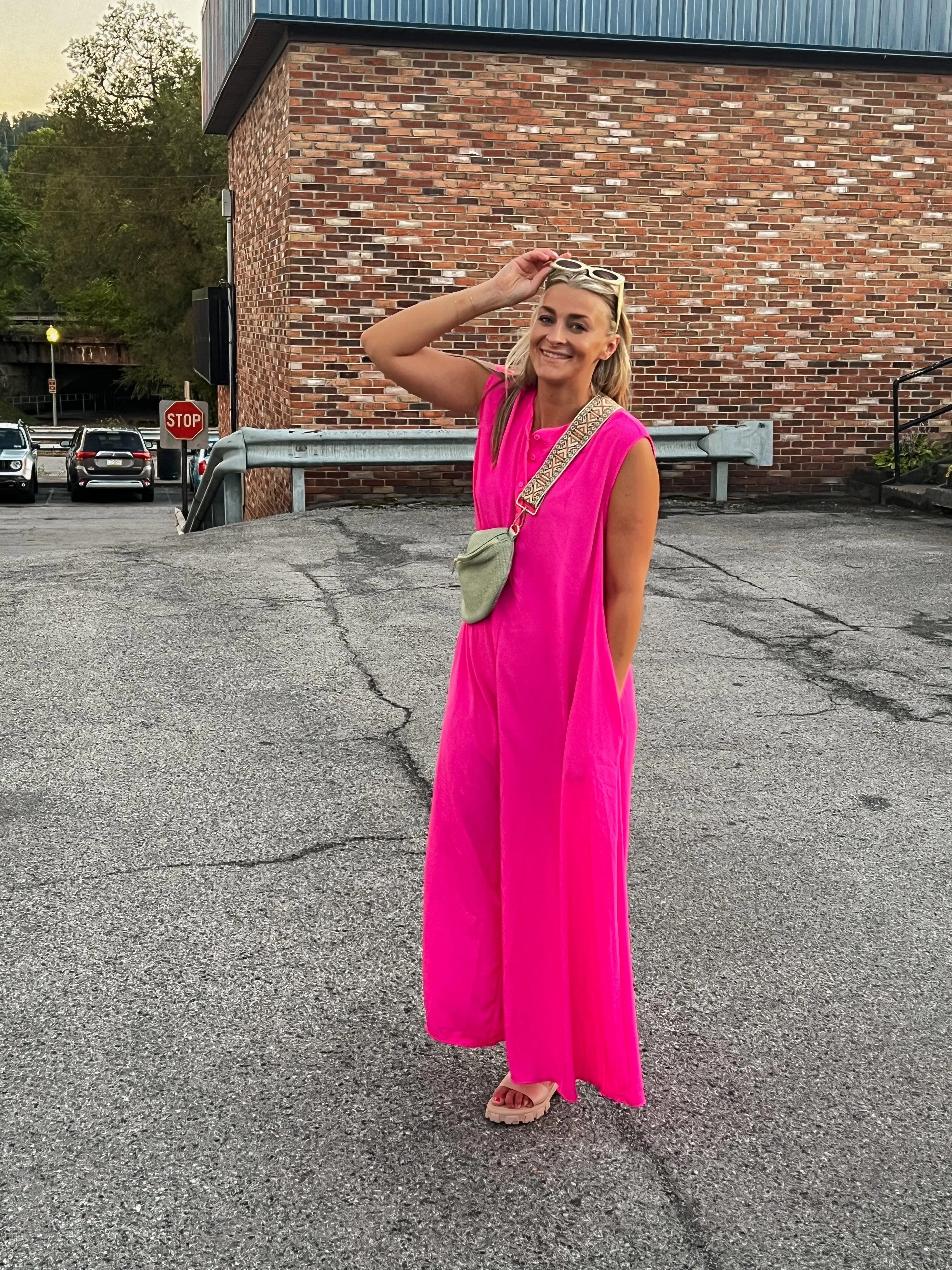 Bold Barbie Wide Leg Jumpsuit