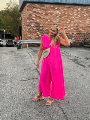 Bold Barbie Wide Leg Jumpsuit
