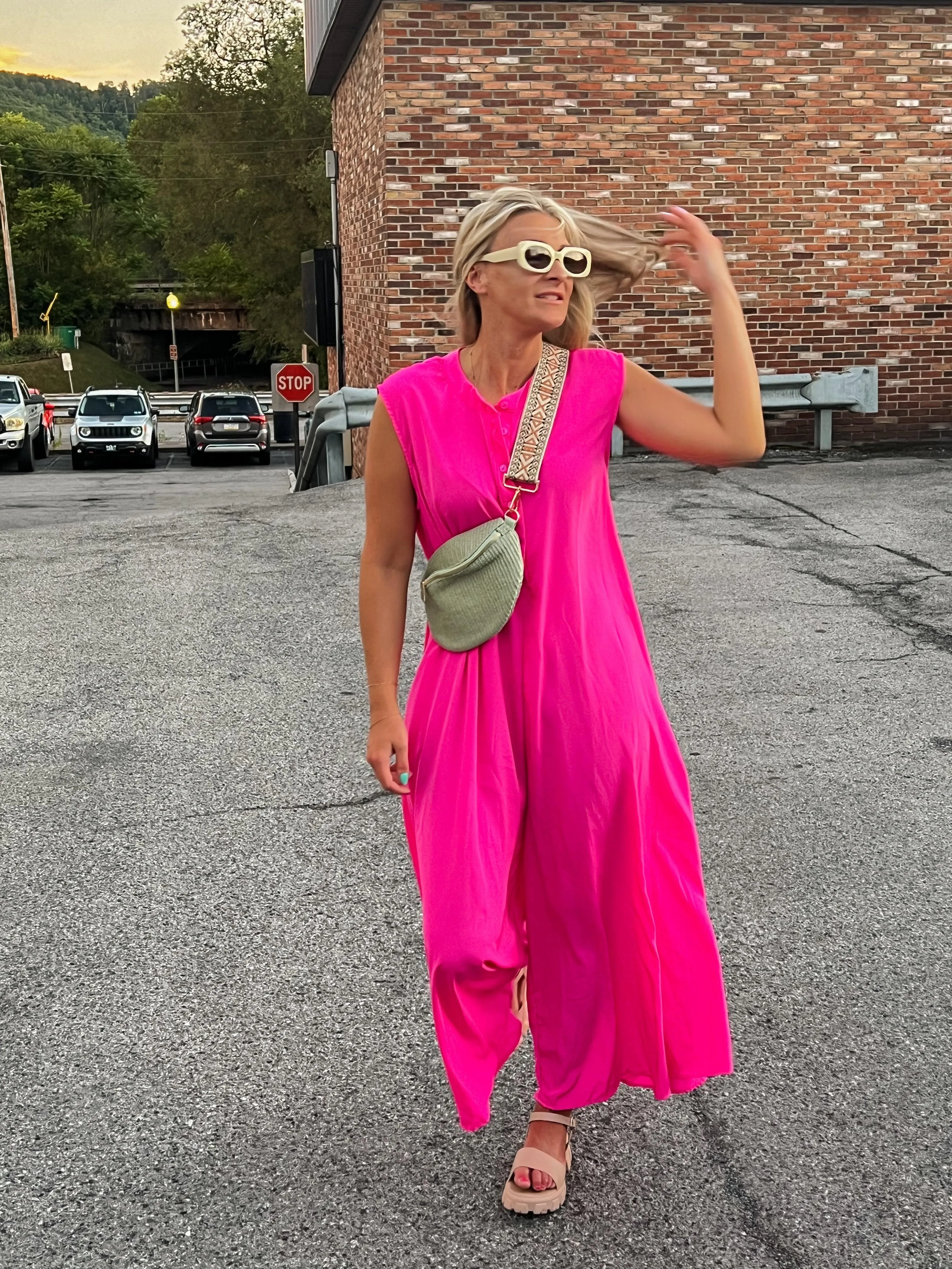 Bold Barbie Wide Leg Jumpsuit