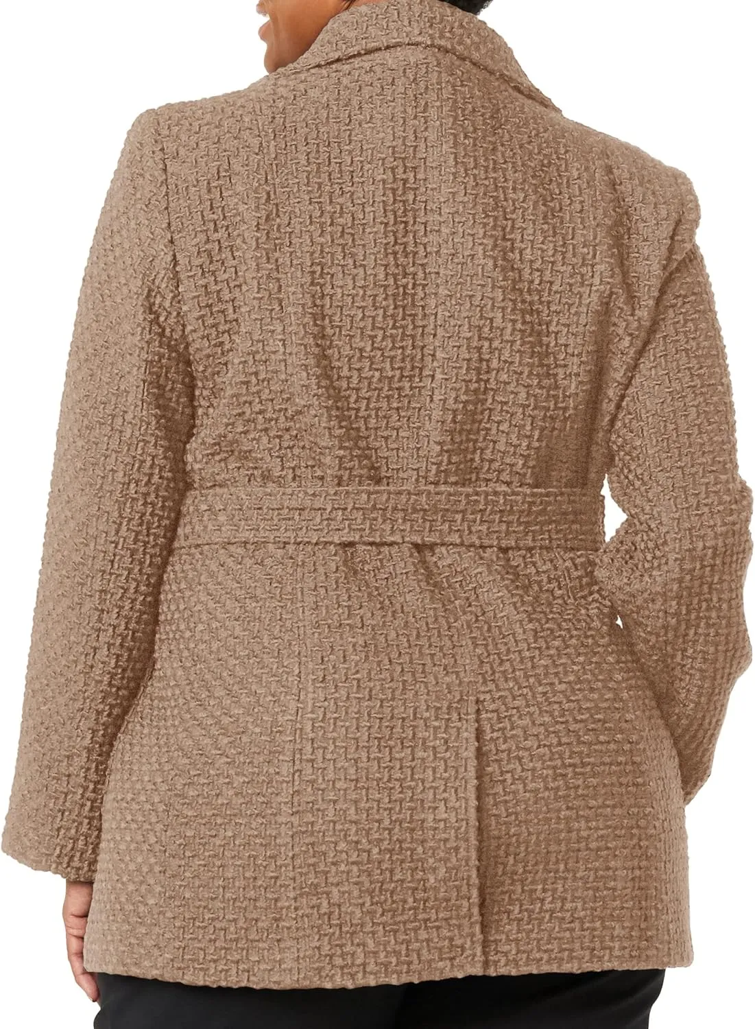 Calvin Klein Women's Double Breasted Wool Coat with Belt