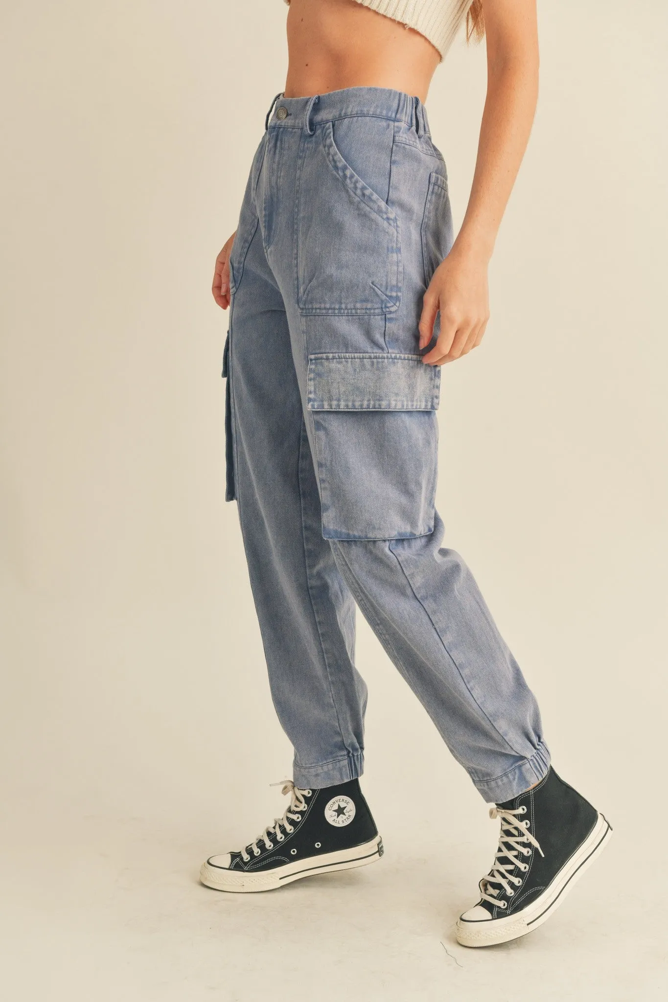 cleo denim joggers