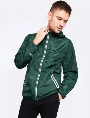 Cuba Lightweight Hooded Windbreaker Jacket In Green - Tokyo Laundry
