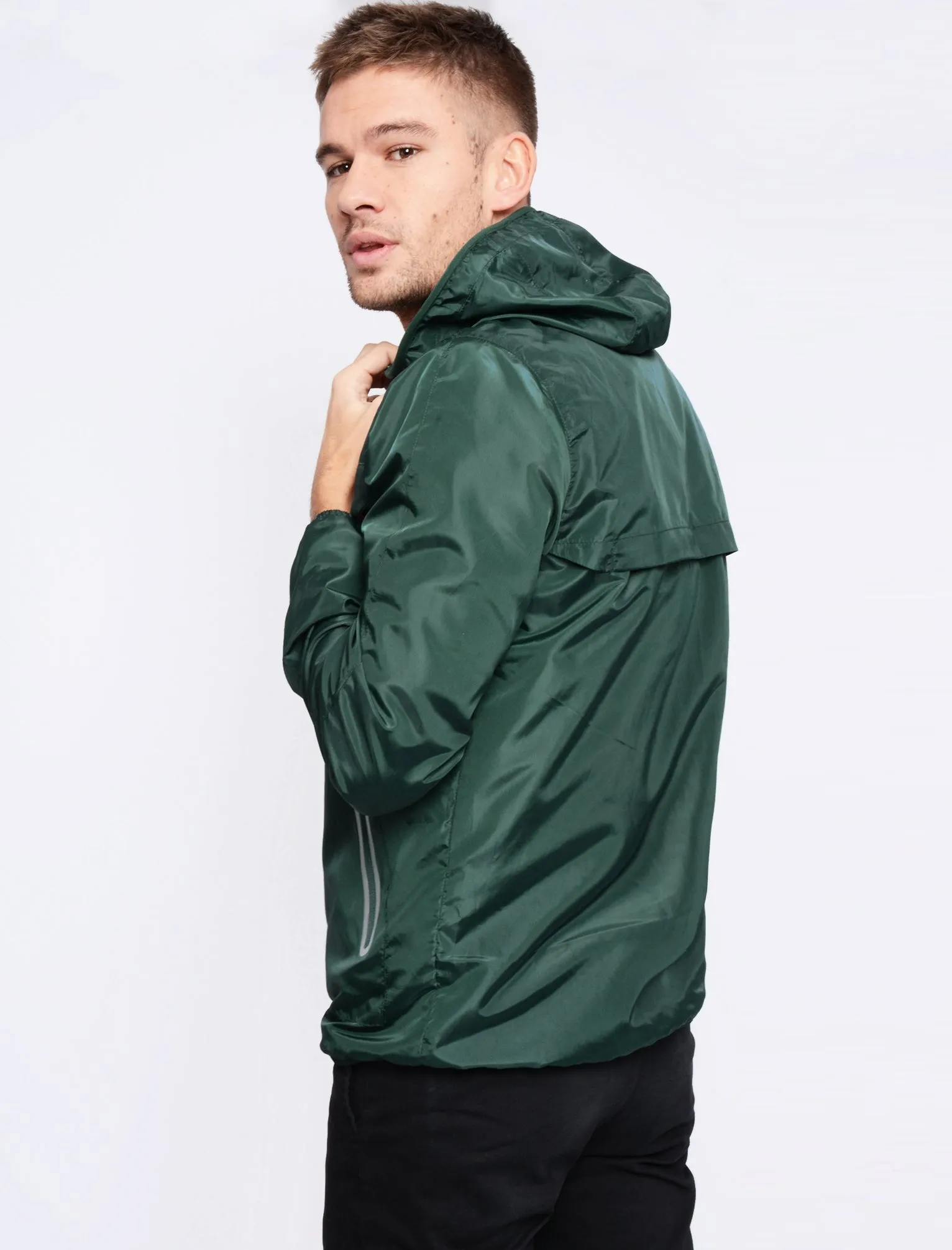 Cuba Lightweight Hooded Windbreaker Jacket In Green - Tokyo Laundry