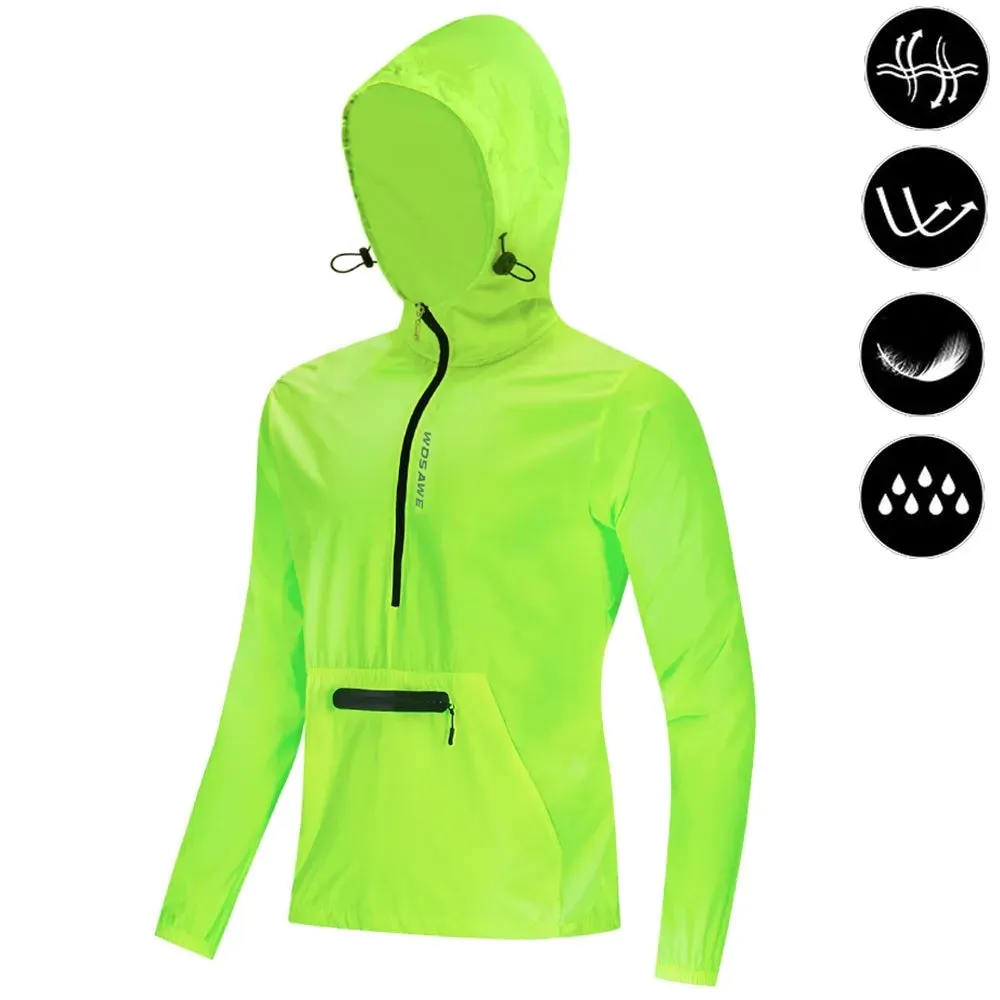 Cycling Windbreaker Gravel Men Hooded Jacket Mountain Bike MTB Road Bike Coat Packable Racing Bicycle Windshield Jackets