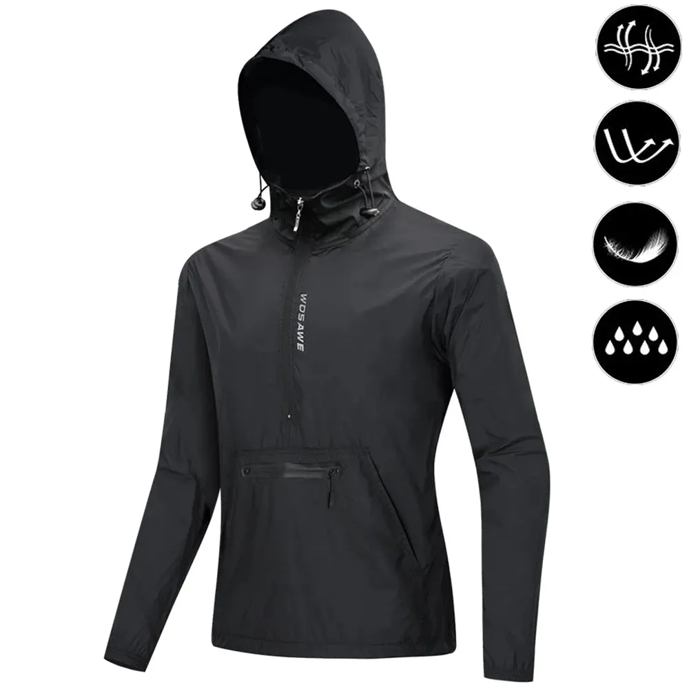 Cycling Windbreaker Gravel Men Hooded Jacket Mountain Bike MTB Road Bike Coat Packable Racing Bicycle Windshield Jackets