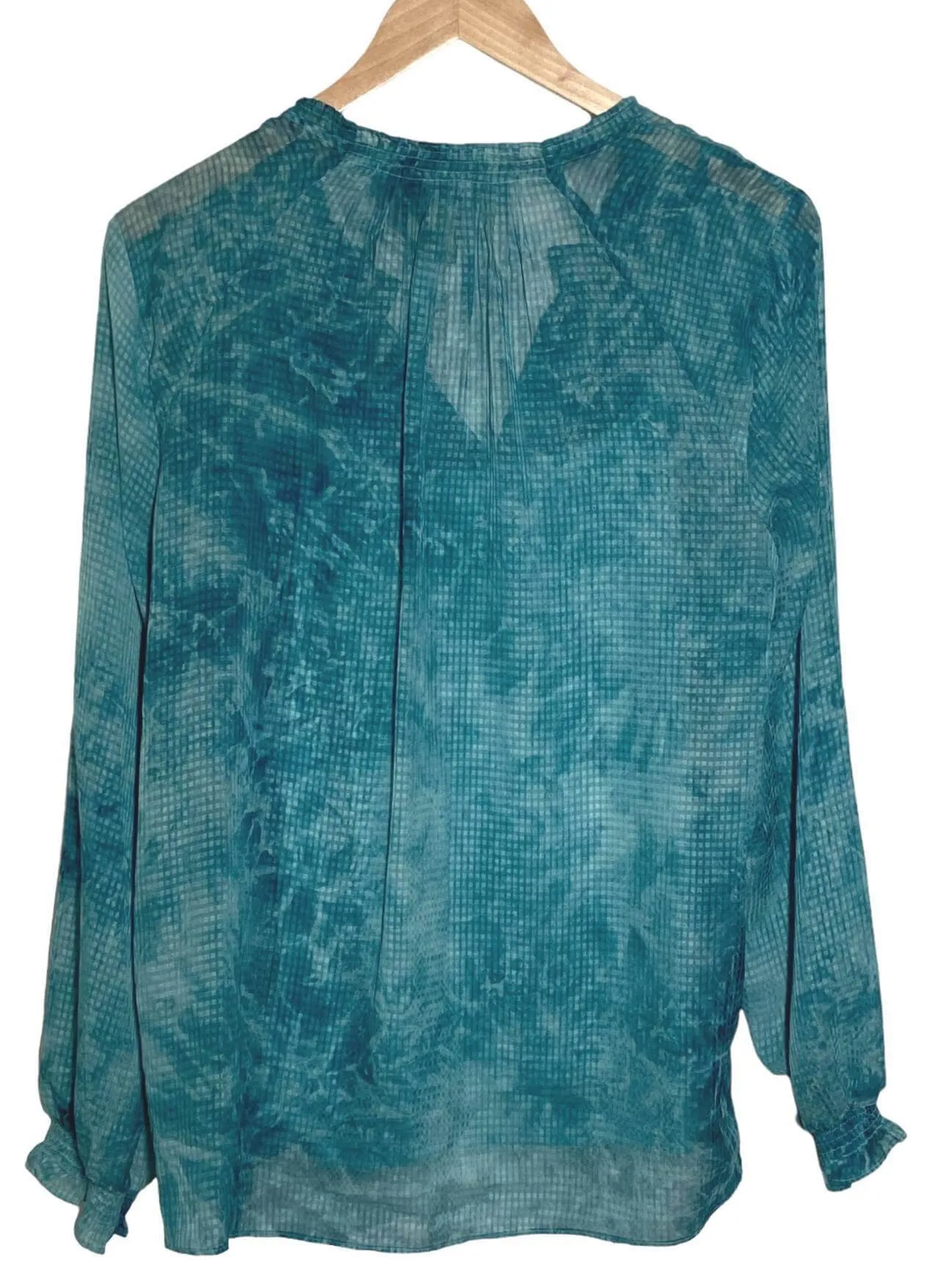 Dark Autumn Renowned Blue Tie-Dye Chiffon Blouse