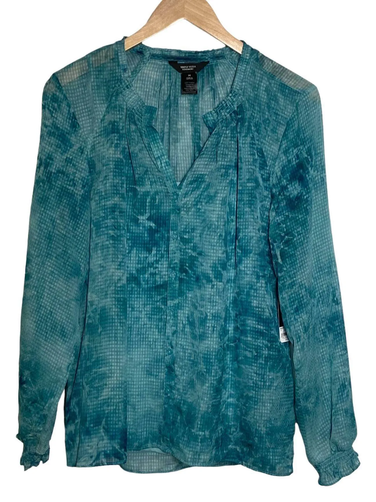 Dark Autumn Renowned Blue Tie-Dye Chiffon Blouse