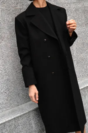 Double-Breasted Wool-Blend Coat