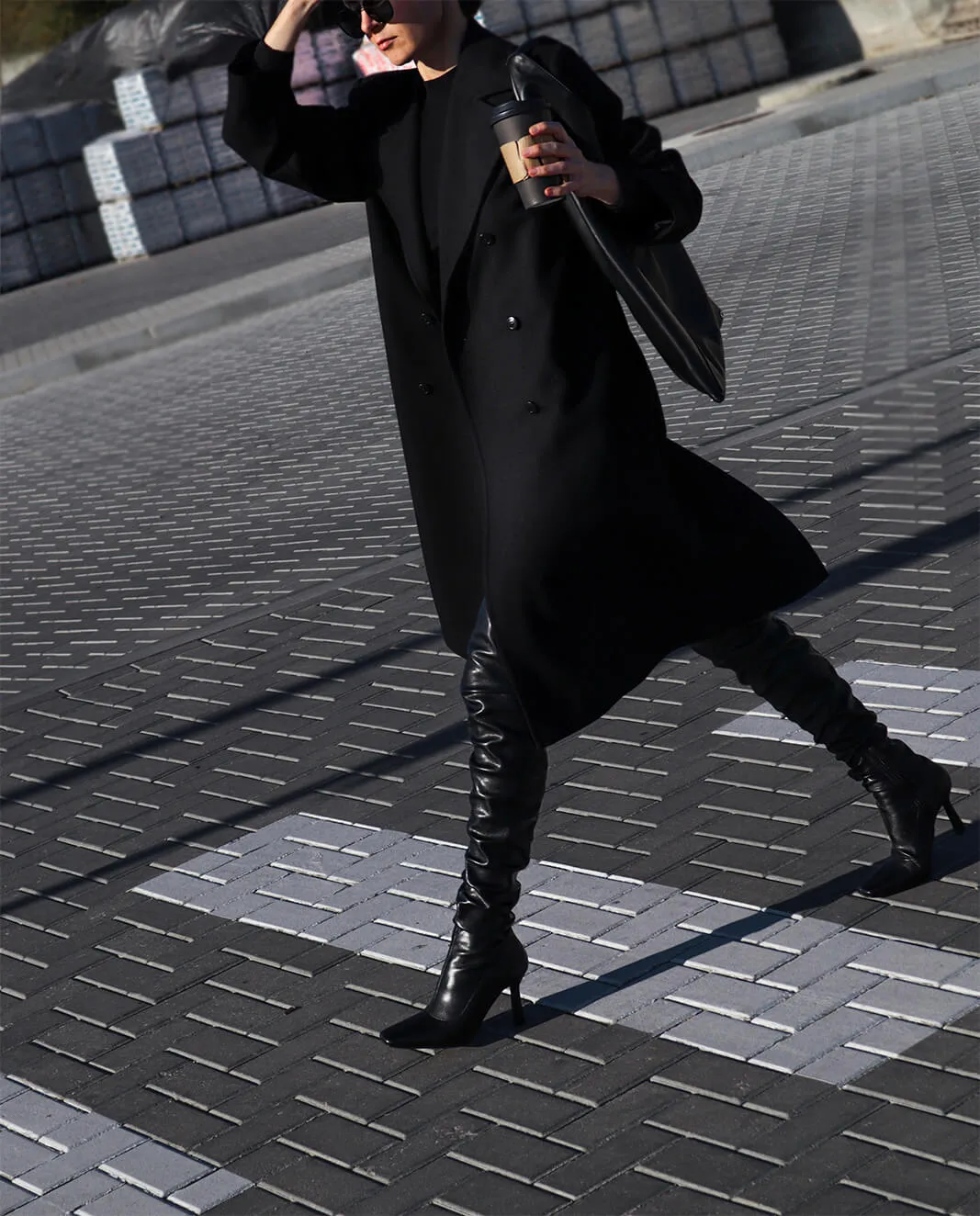 Double-Breasted Wool-Blend Coat