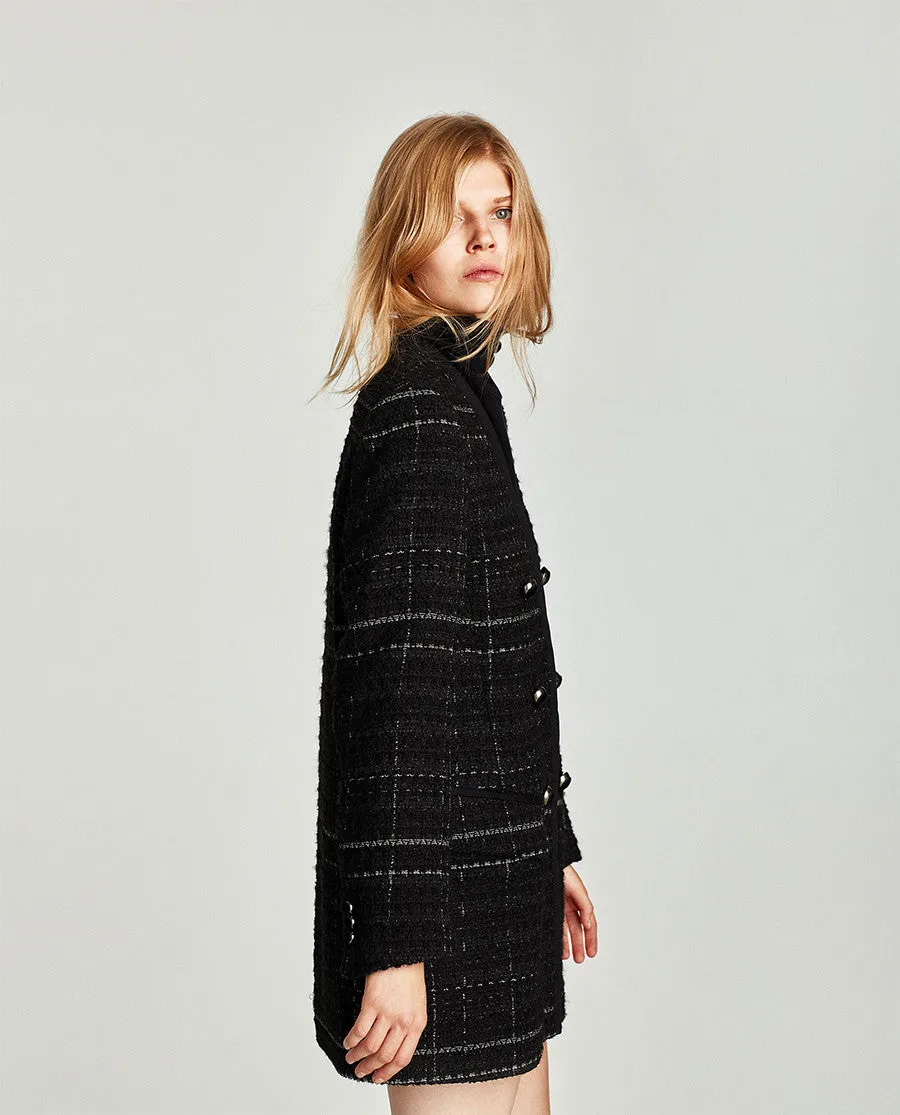Double-breasted wool coat