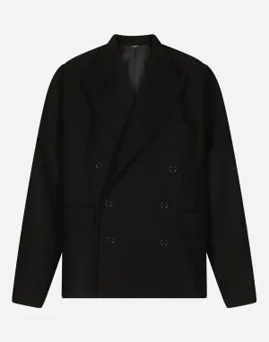 Double-Breasted Wool-Silk Coat