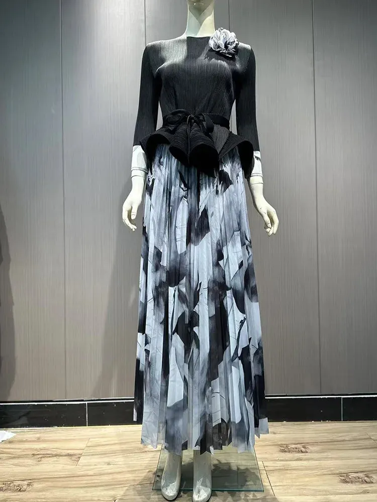 Draped Plissé Skirt & Matching Top