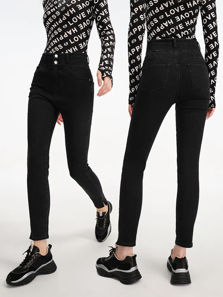 EP YAYING High-waisted Straight Jeans