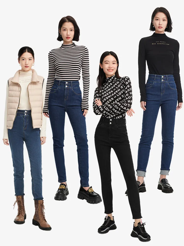 EP YAYING High-waisted Straight Jeans