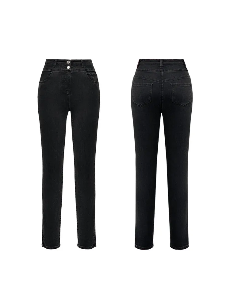 EP YAYING High-waisted Straight Jeans