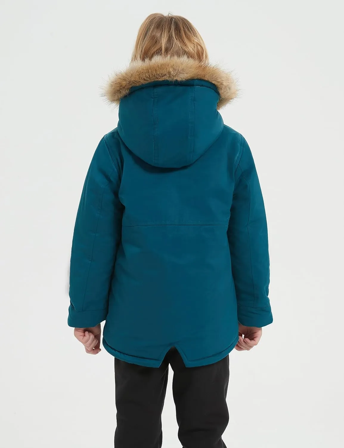 Flygo Boys Winter Coat Fleece Lined Kids Puffer Jacket Warm Quilted Hooded Parka Jackets