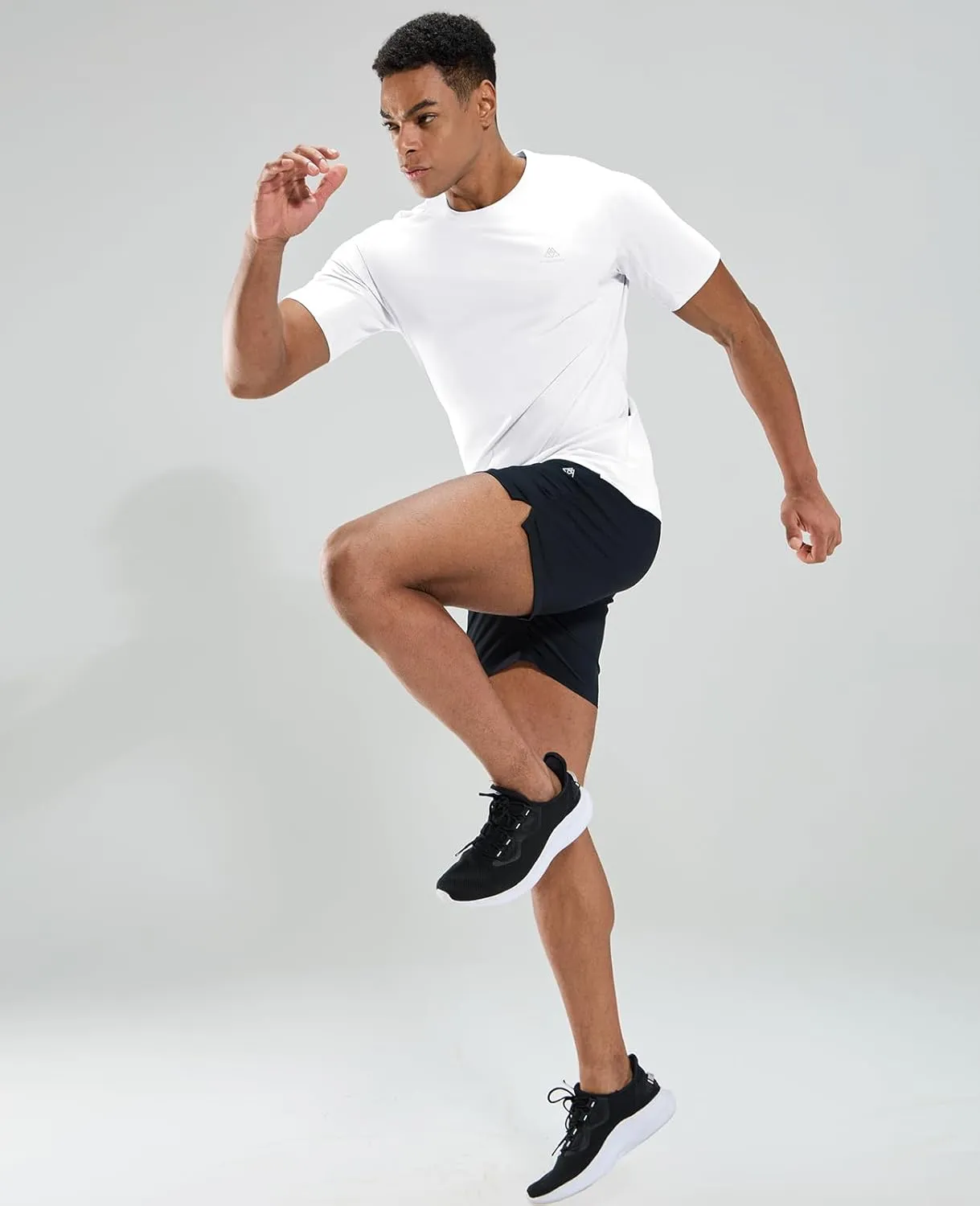 Haimont Men's Running T-Shirt Dry Fit Crewneck Athletic Tee Shirts Moisture Wicking Short Sleeve Stretchy Workout Gym