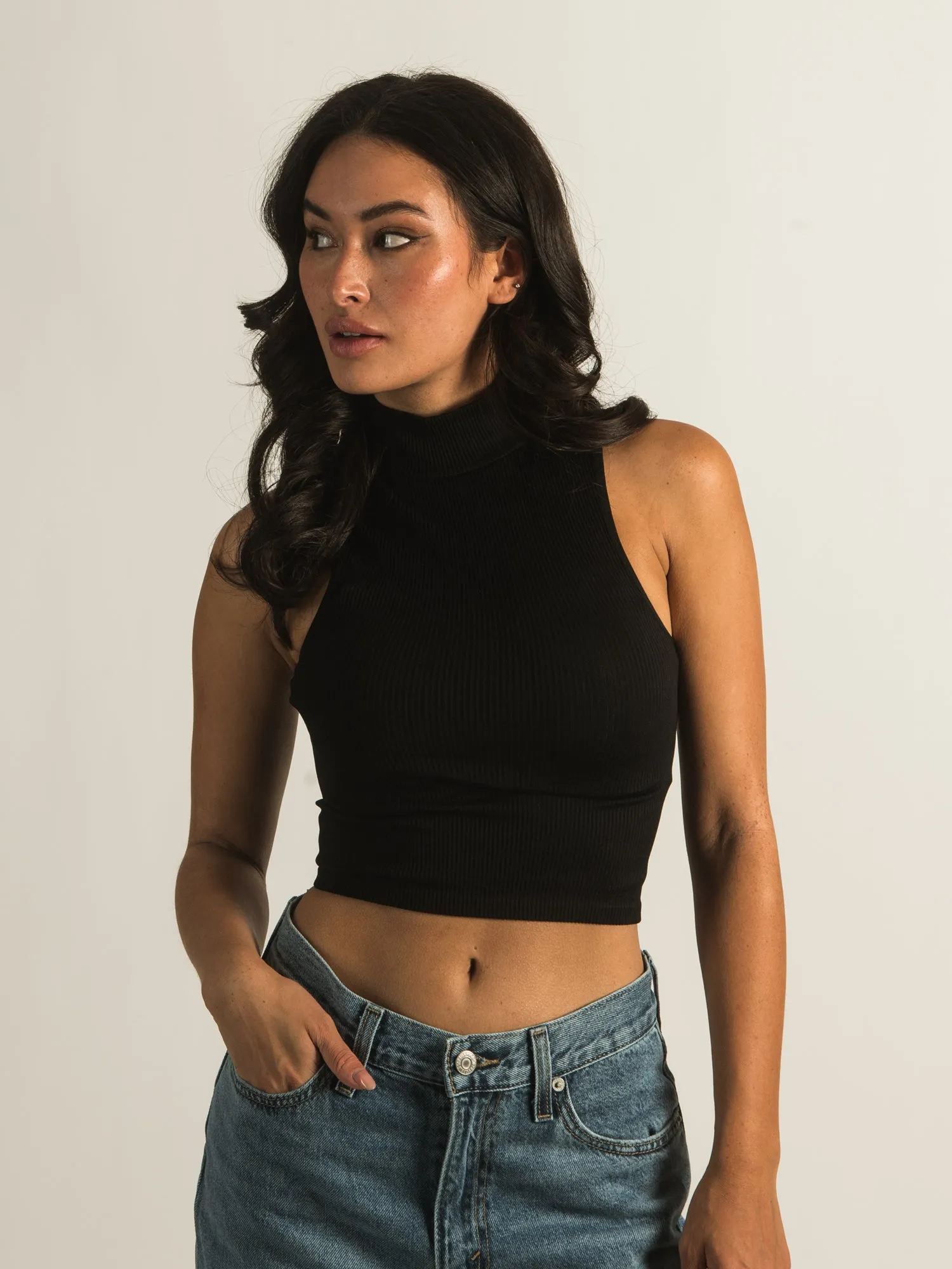 HARLOW MOCK SLEEVELESS TANK TOP - CLEARANCE