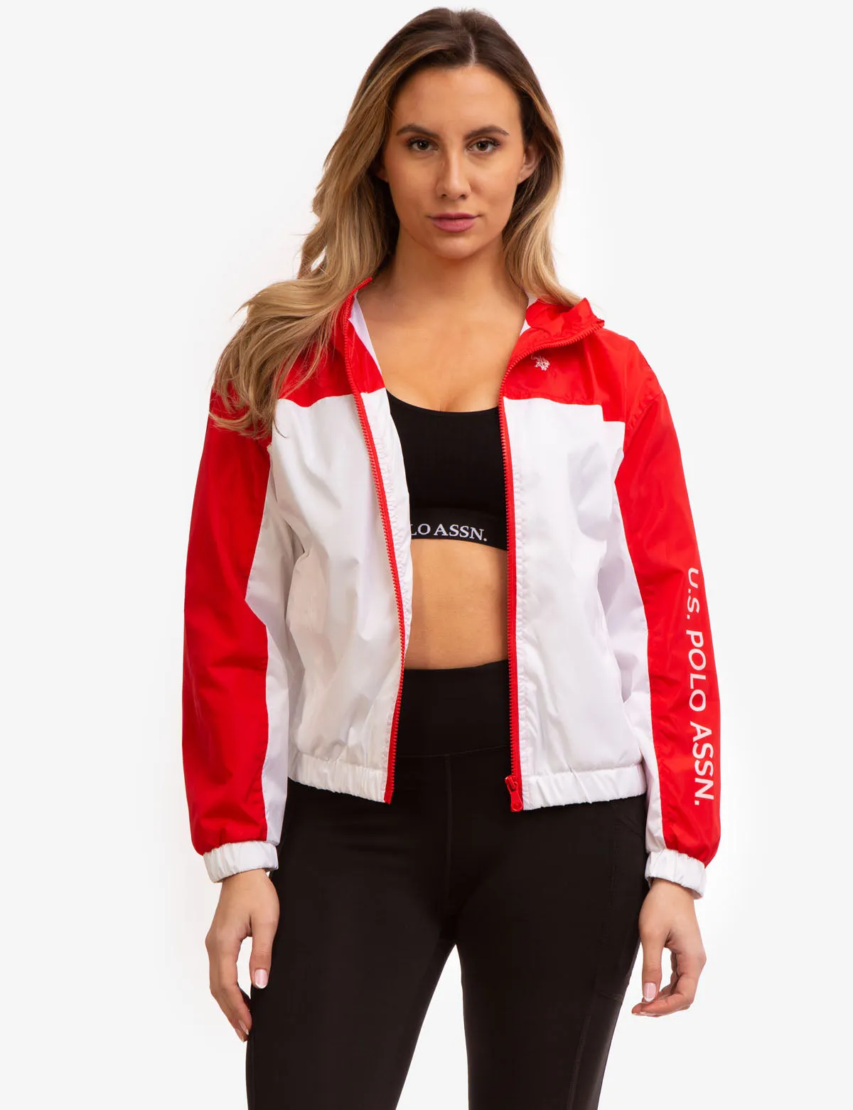 HOODED ZIP FRONT LOGO WINDBREAKER
