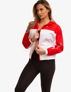 HOODED ZIP FRONT LOGO WINDBREAKER