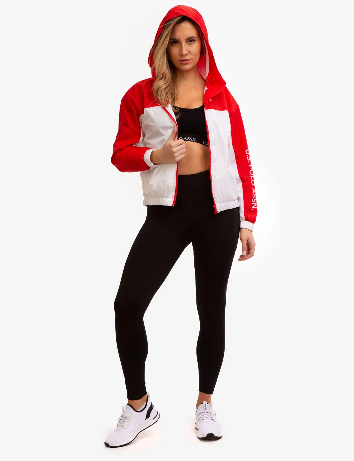 HOODED ZIP FRONT LOGO WINDBREAKER