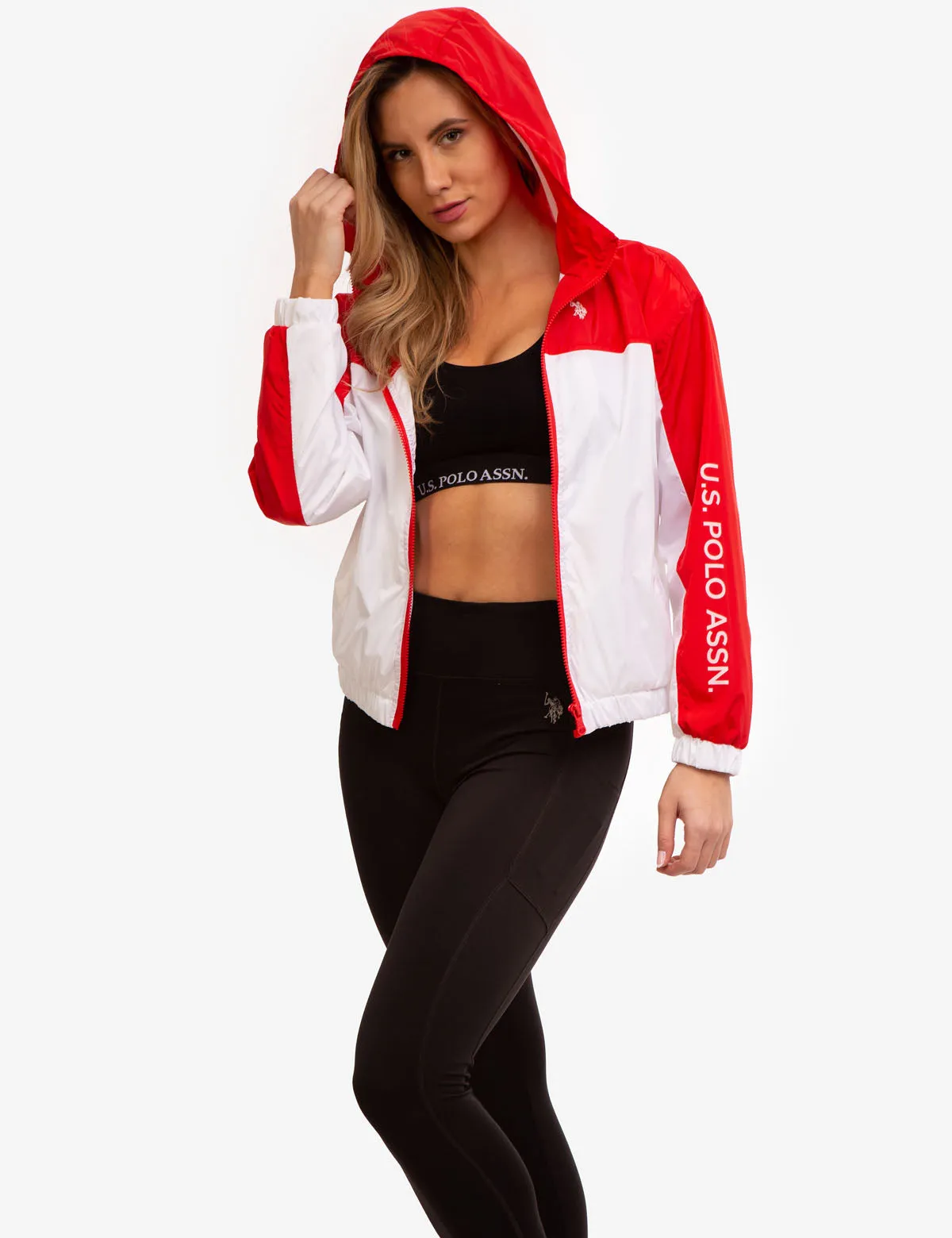 HOODED ZIP FRONT LOGO WINDBREAKER