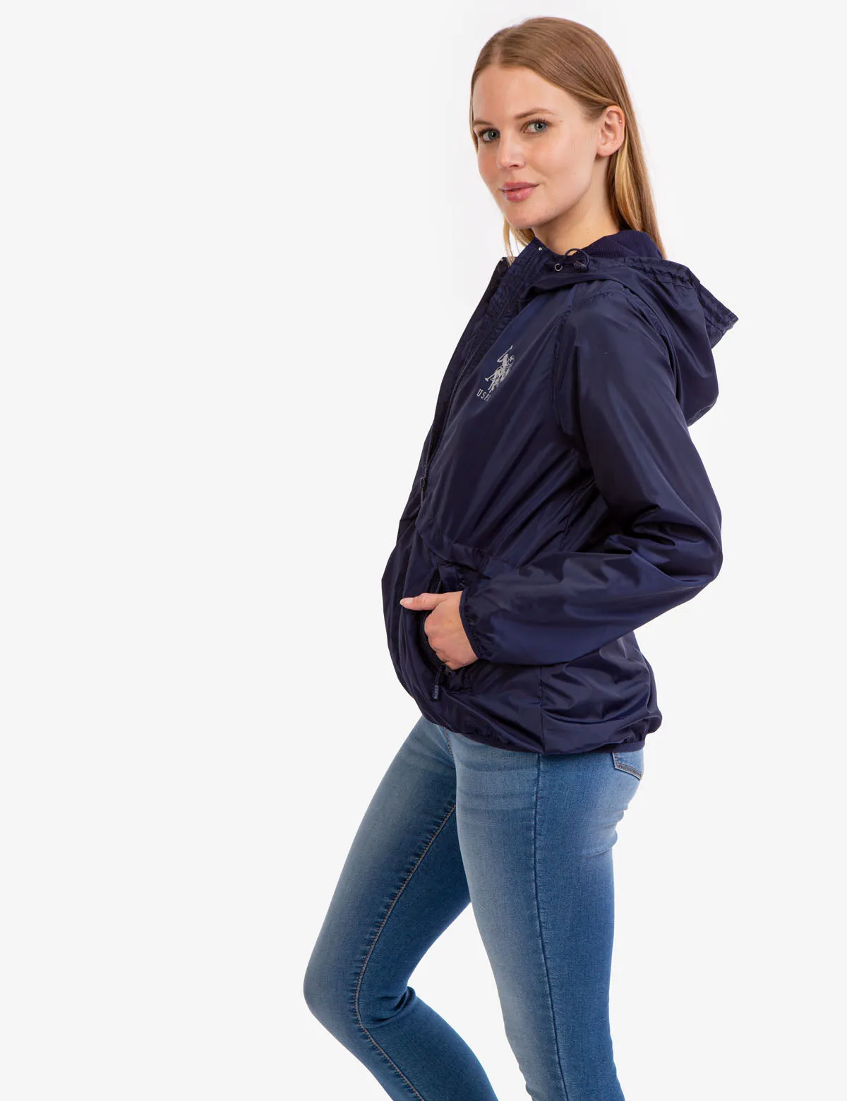 HOODED ZIP FRONT WINDBREAKER