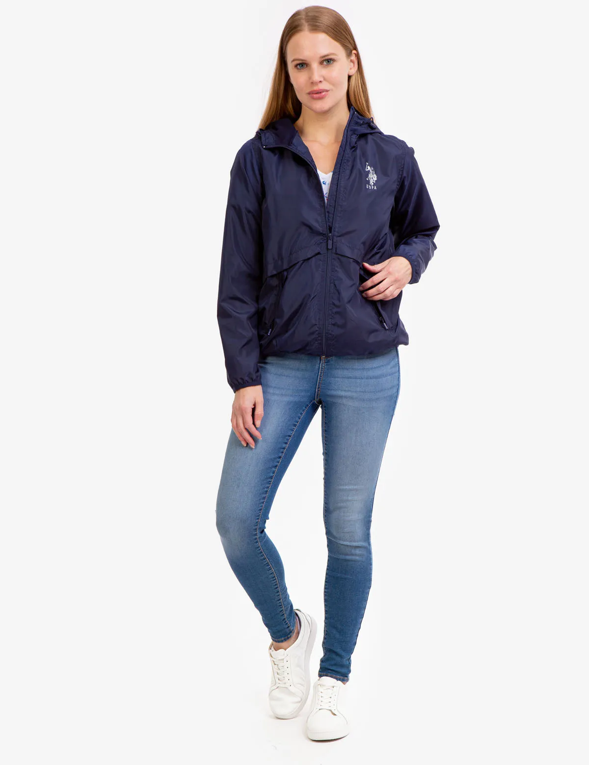 HOODED ZIP FRONT WINDBREAKER