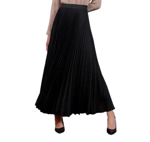 Jade Black Pleated Maxi Skirt
