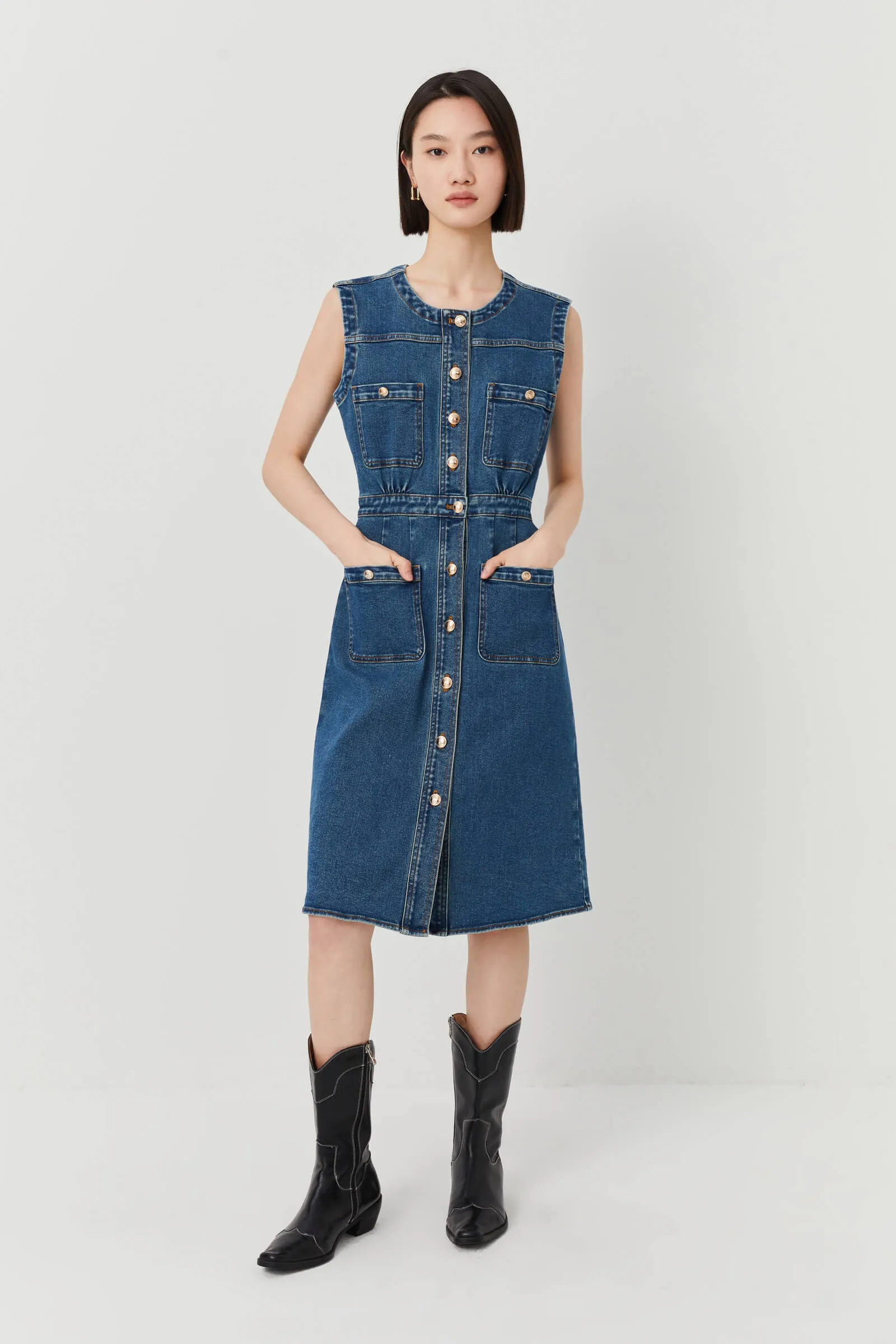 LILY Chanel-style Denim Dress