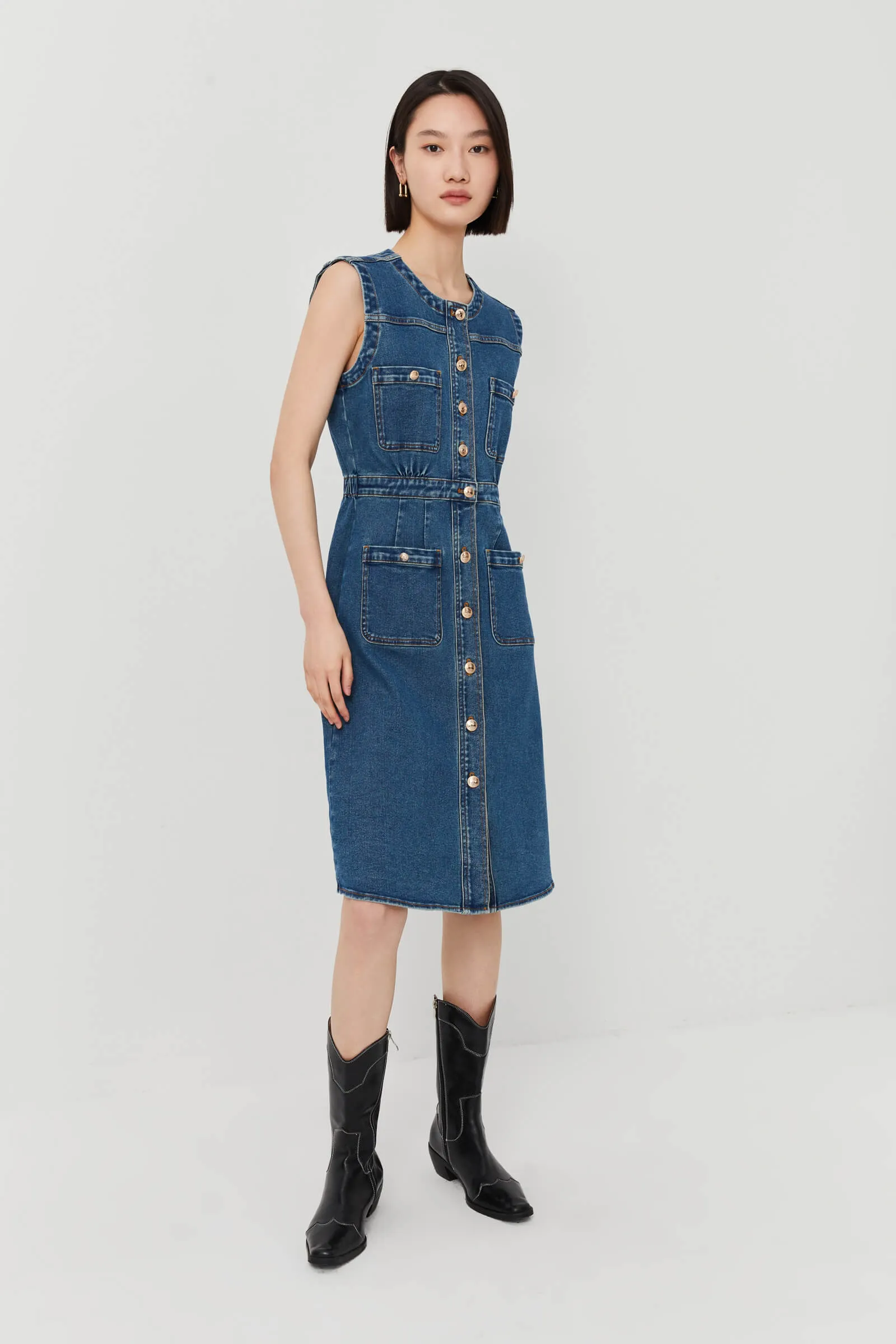 LILY Chanel-style Denim Dress