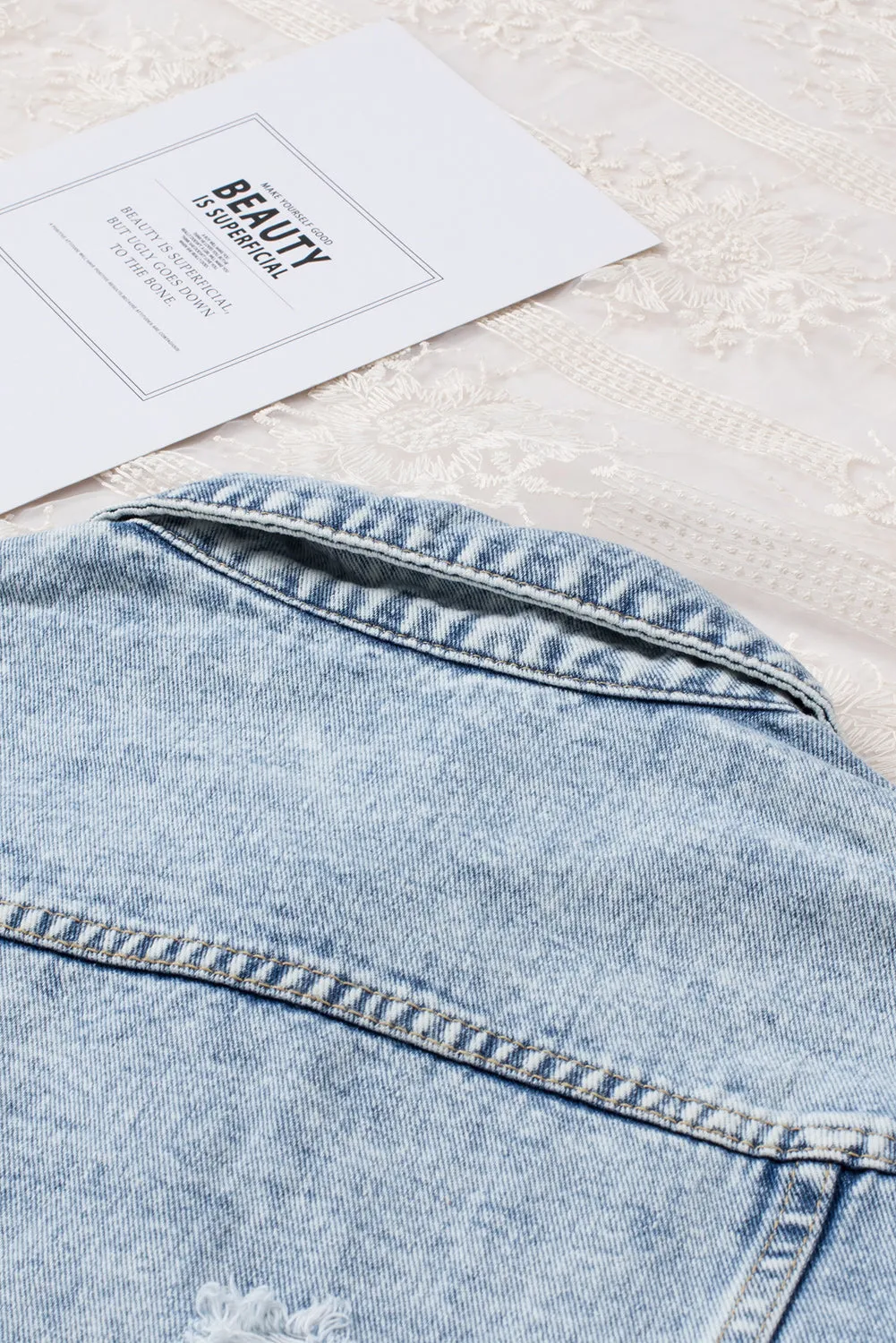 Long Sleeve Button-down Denim Blue Jean jacket