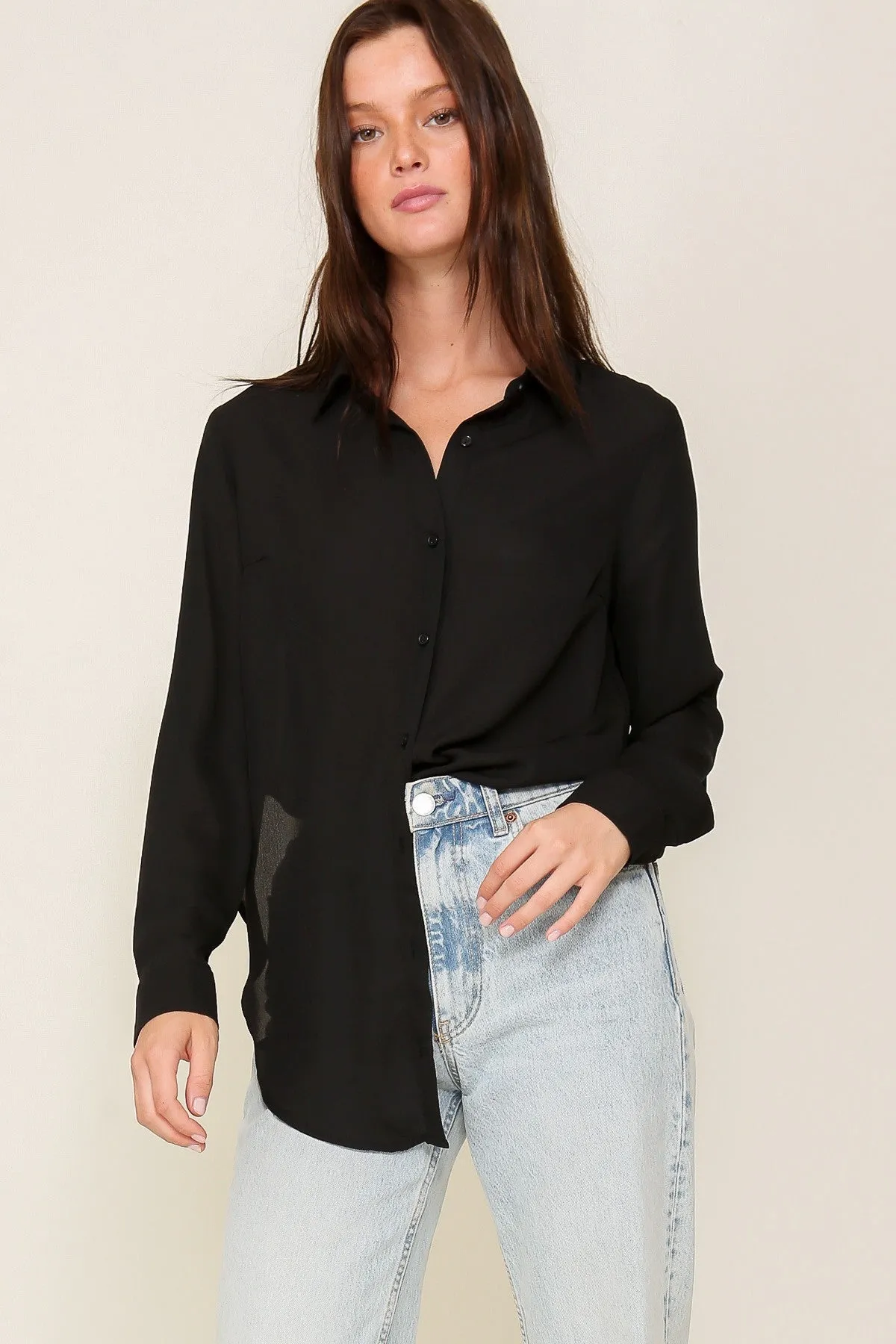 Long Sleeve Chiffon Blouse*