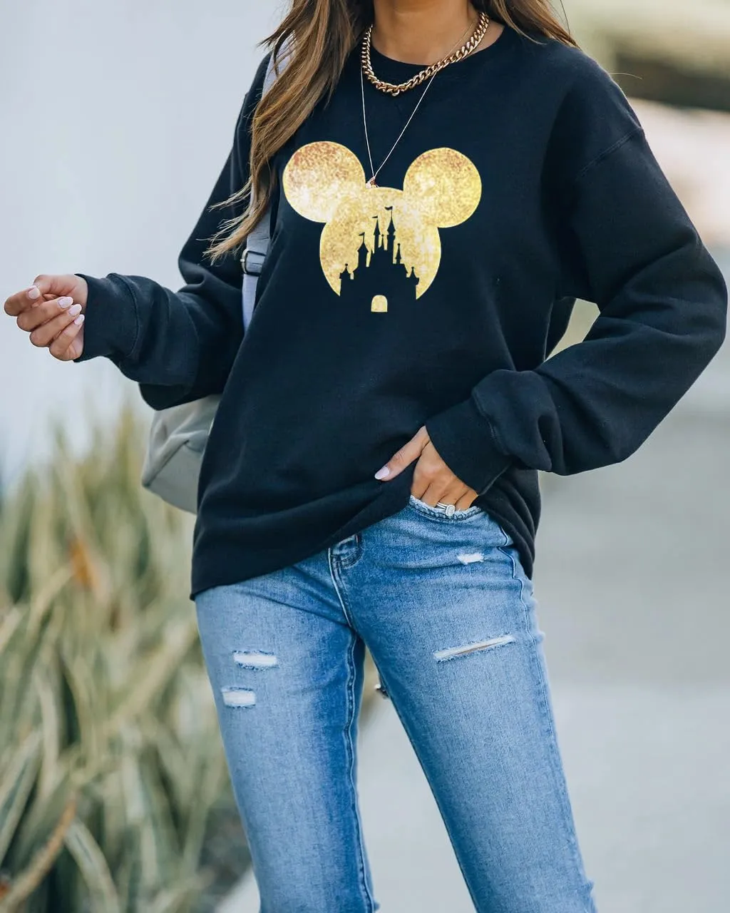 Magic Kingdom Sweatshirts For Women Colorful Castle Fairy Graphic Sweatshirt Holiday Vacation Pullover