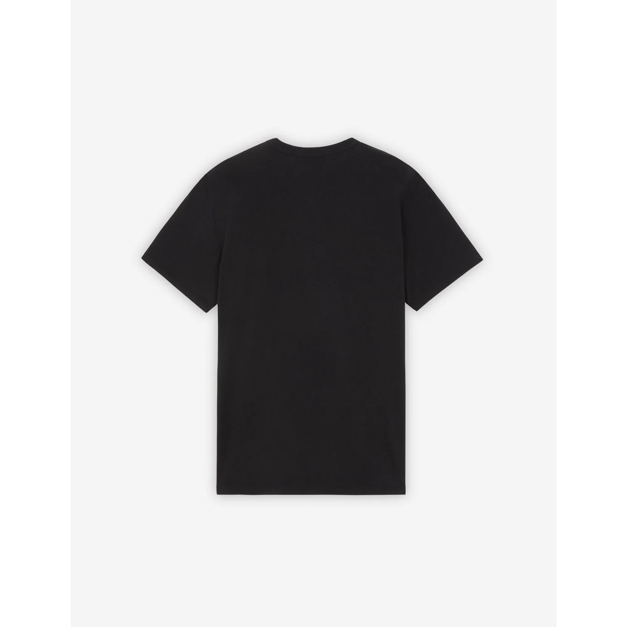 Men Grey Fox Head Patch Classic Tee-Shirt - Black