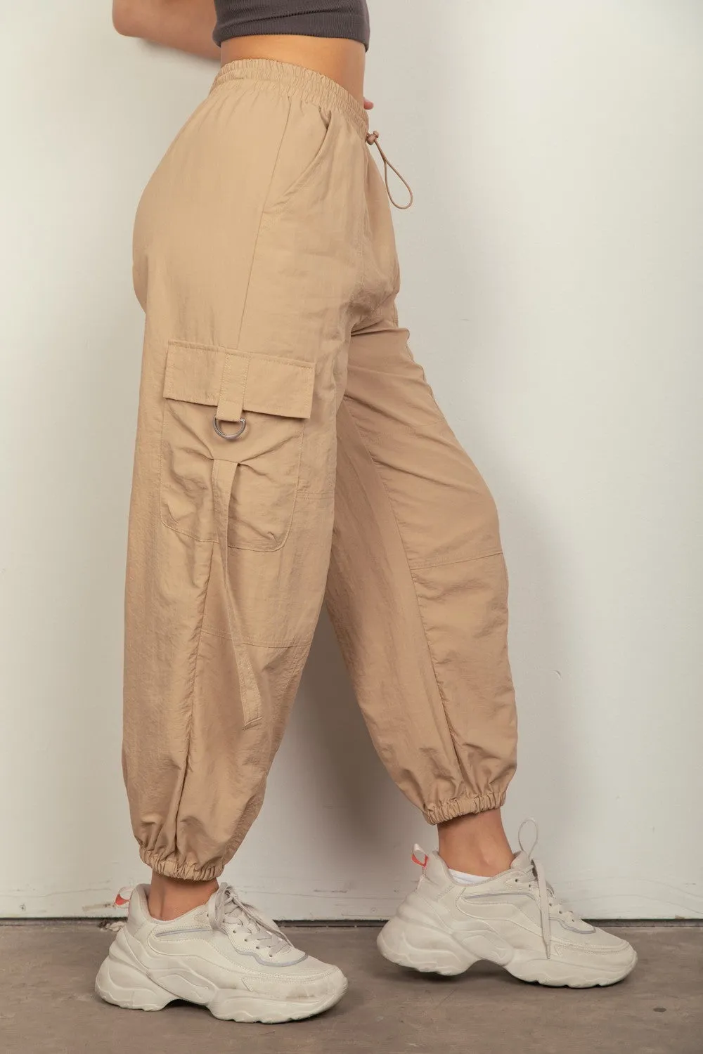 My Life Story Woven Cargo Pants-tan