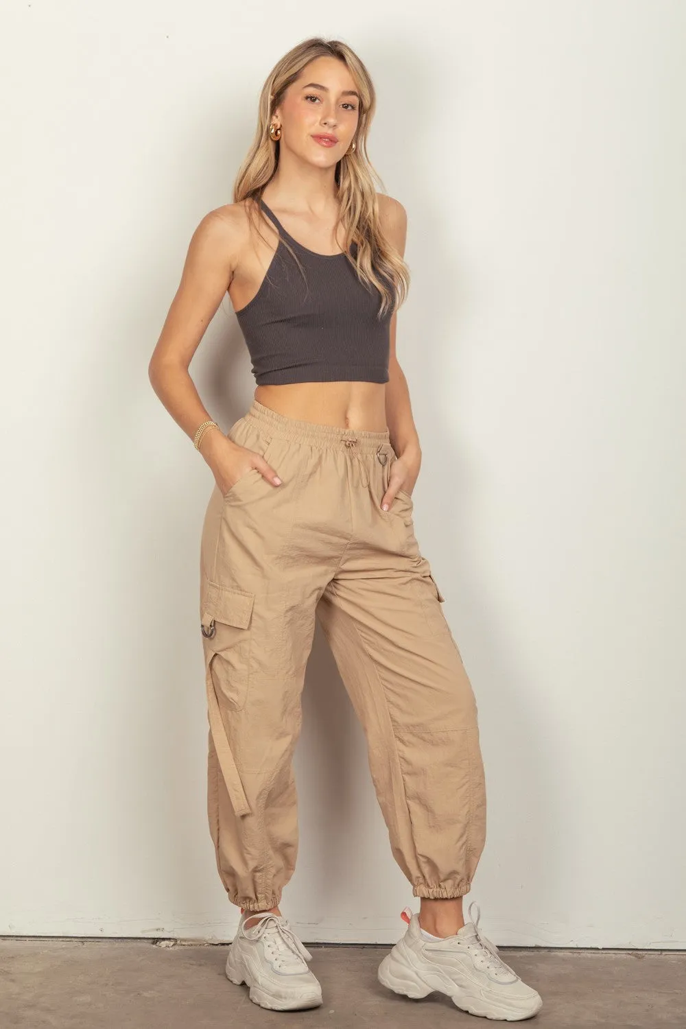 My Life Story Woven Cargo Pants-tan