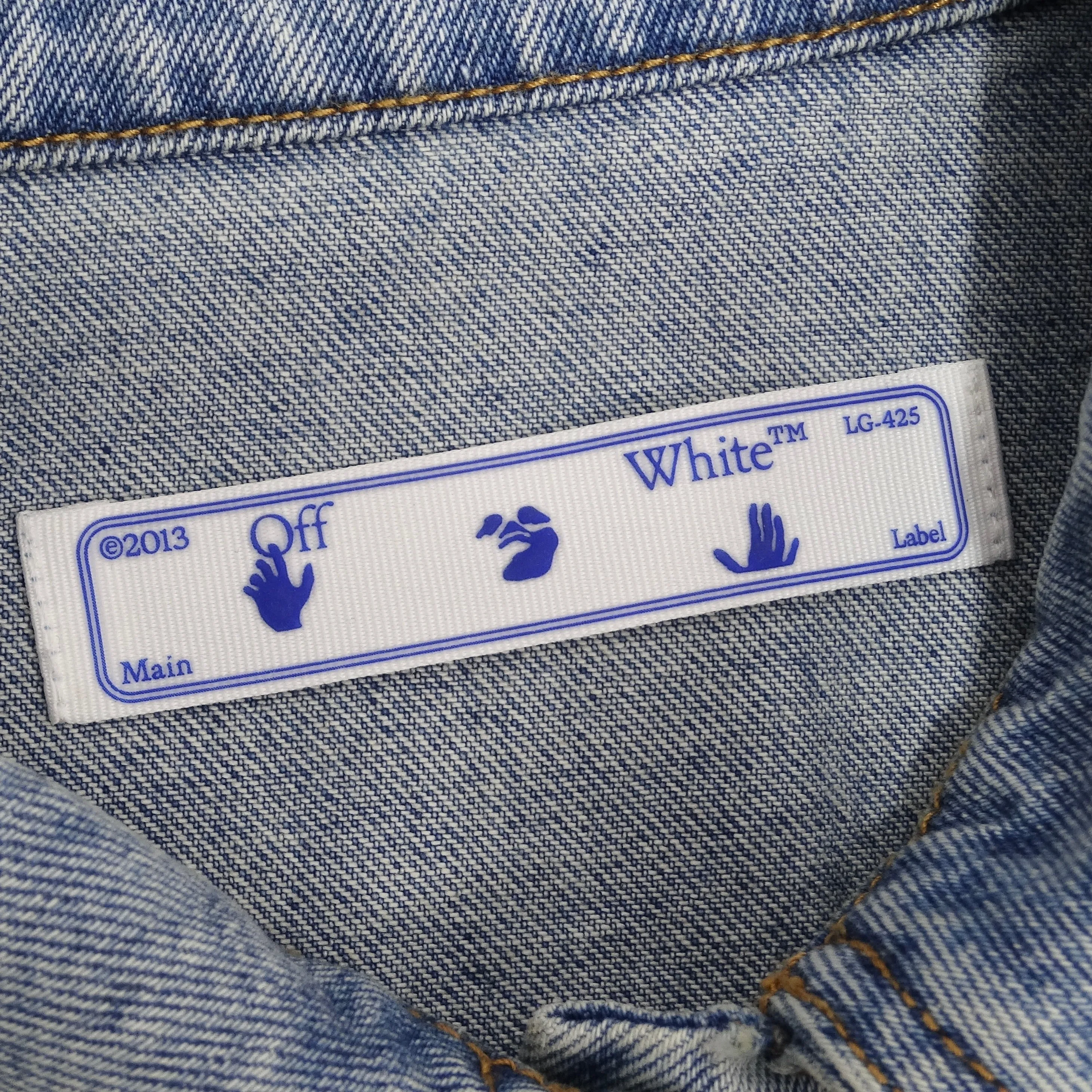 Off White Strings Boxy Cropped Denim Shirt